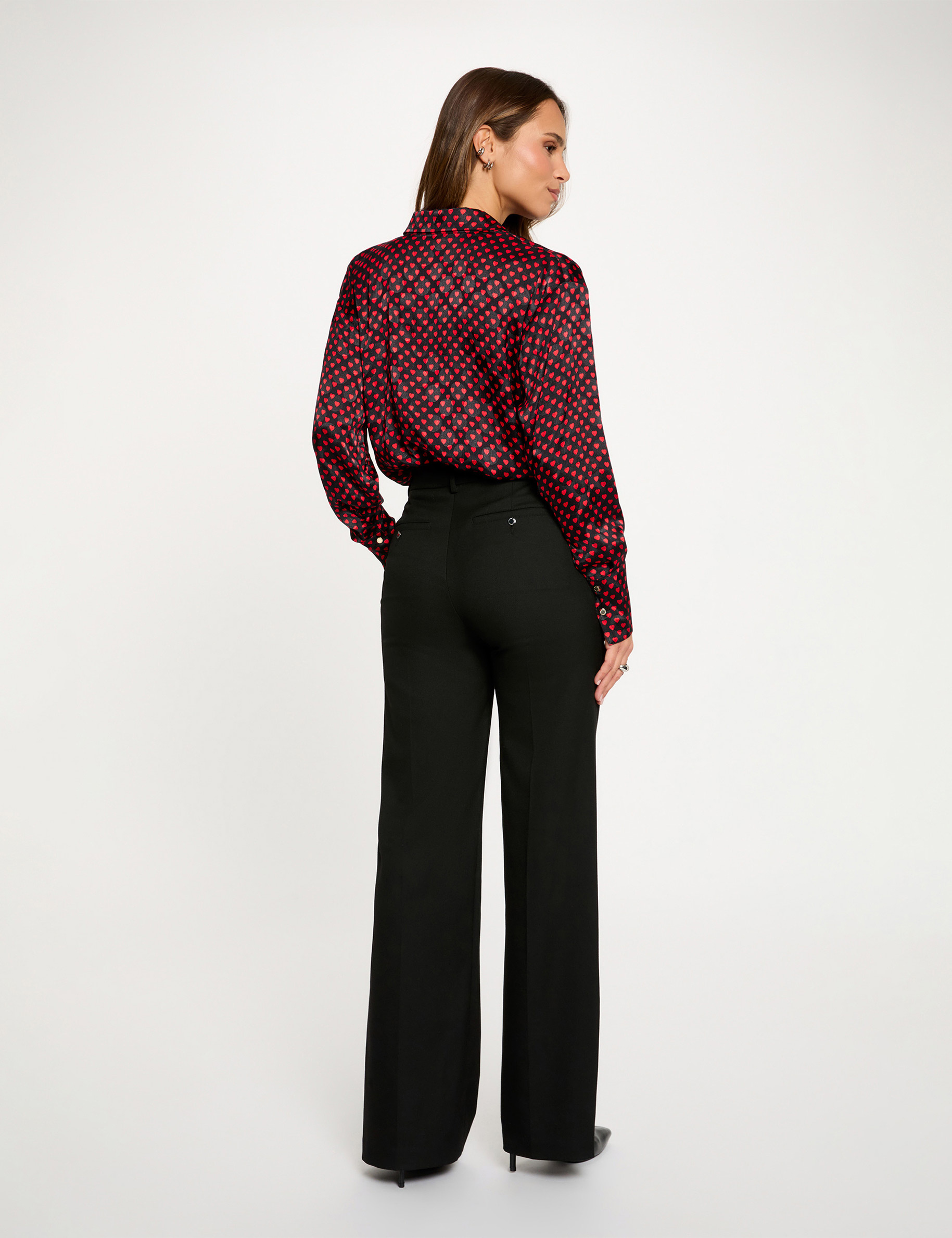 Camisa con cuello vuelto multicolor mujer