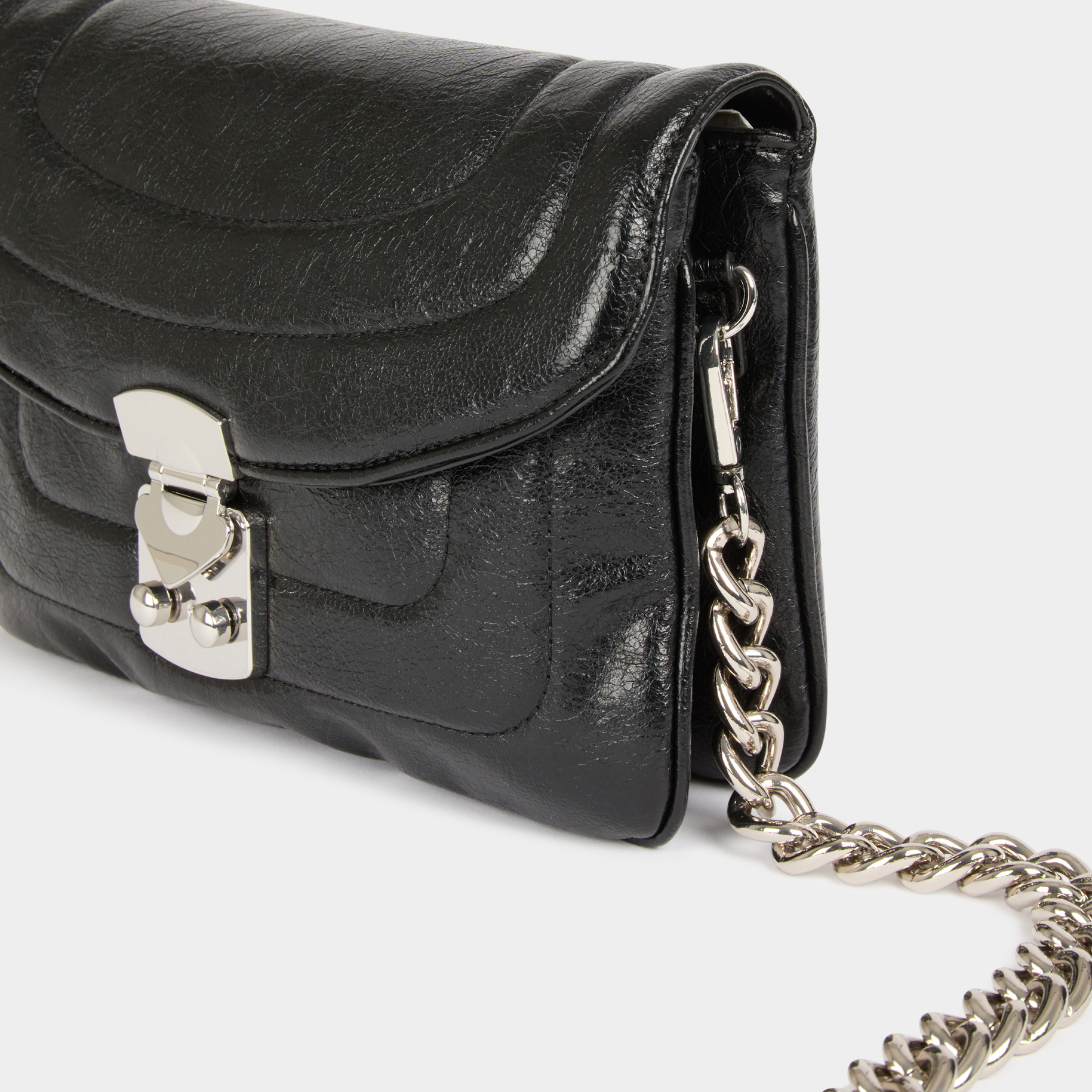 bolso con asa de cadena negro mujer Bolso con asa de cadena negro mujer