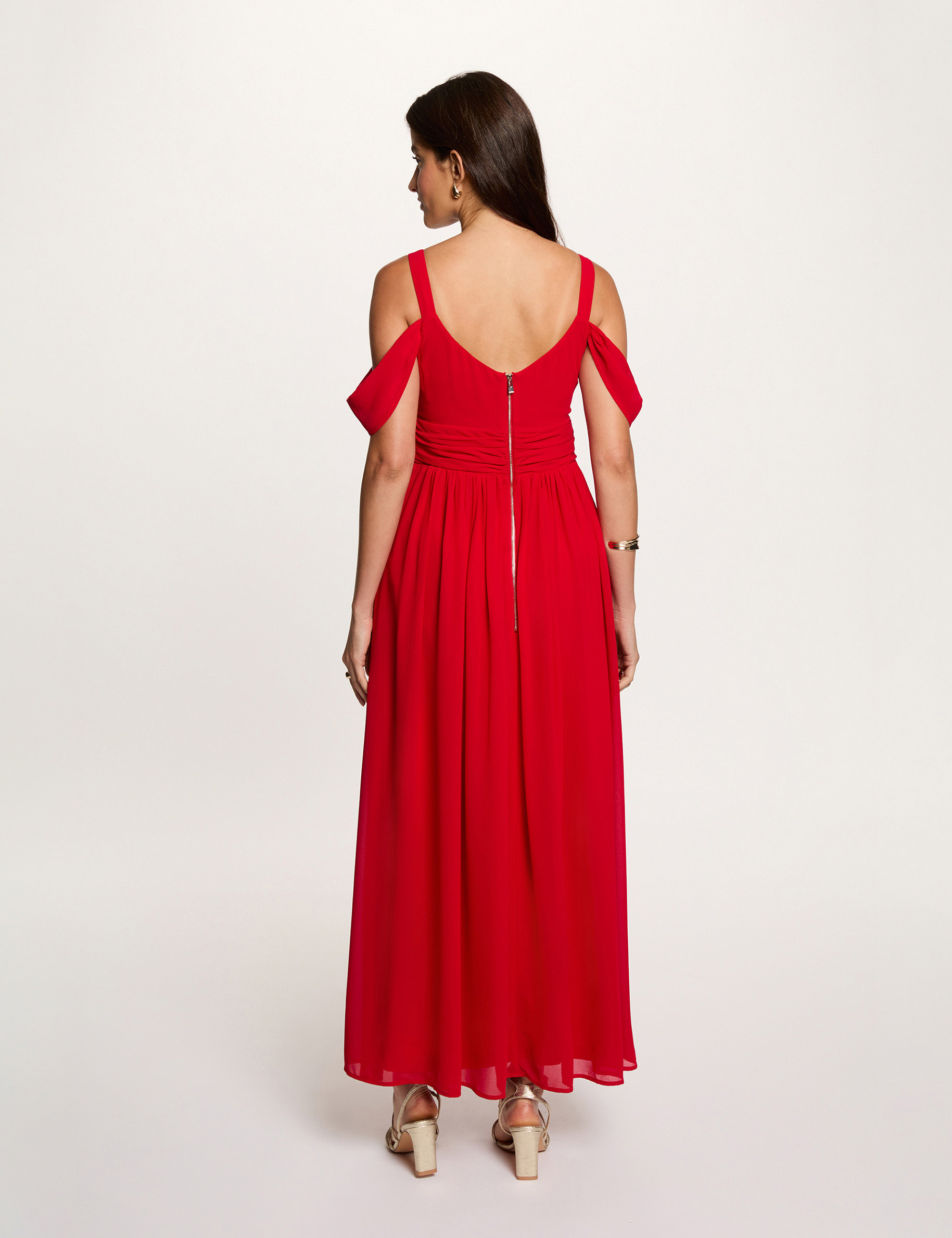 Vestido largo rojo mujer
