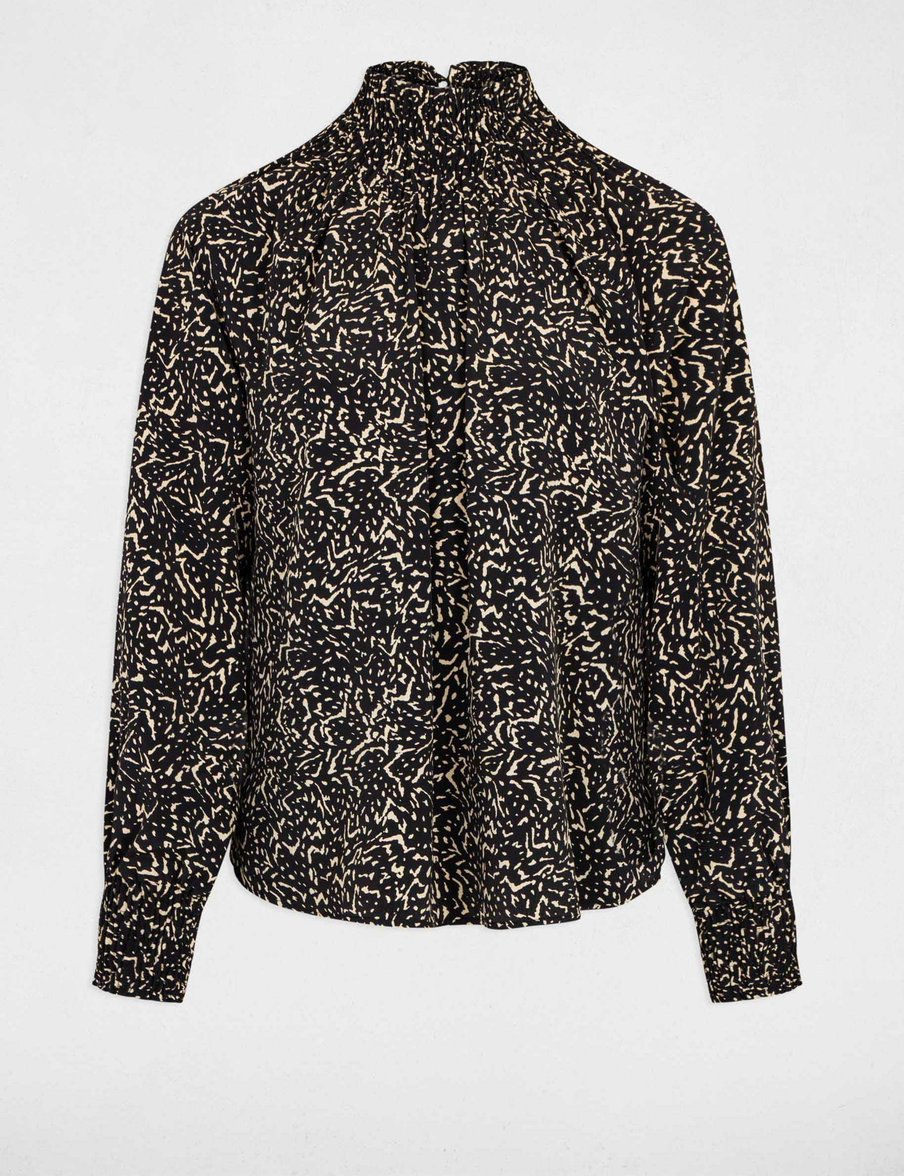 Blusa manga larga estampado abstracto multico mujer