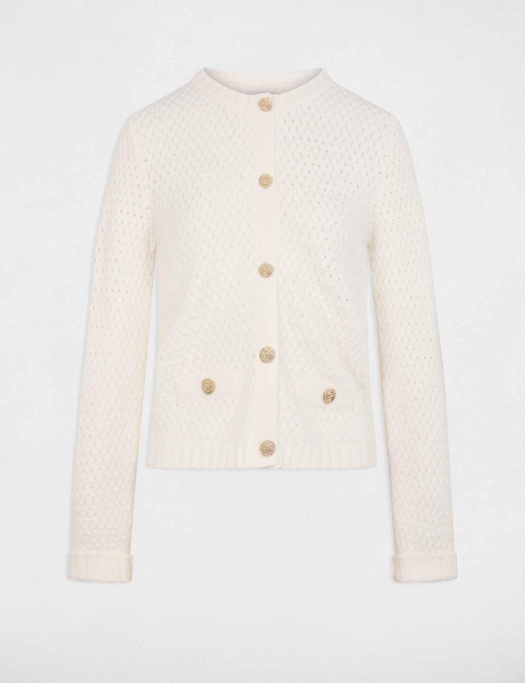 Chaleco recto cuello redondo blanco mujer