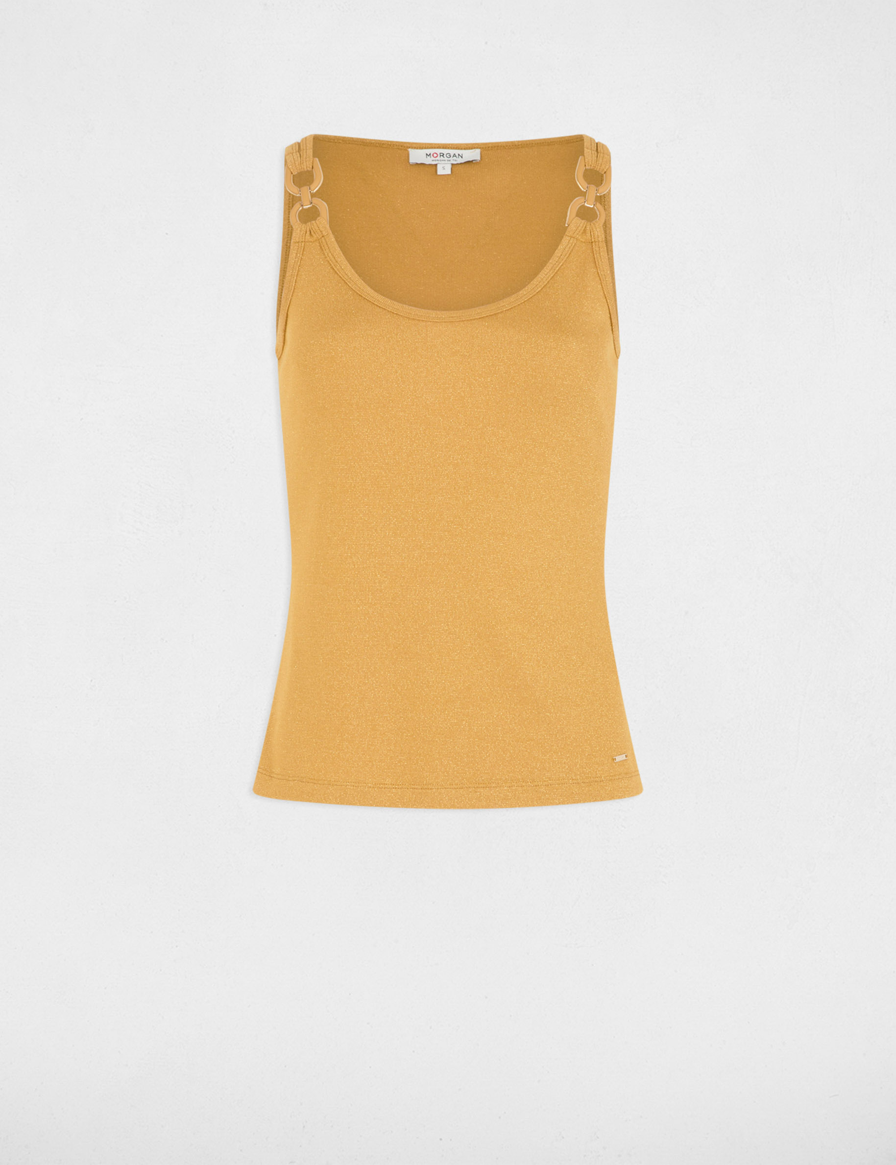 top sin manga amarillo mostaza mujer Top sin manga amarillo mostaza mujer