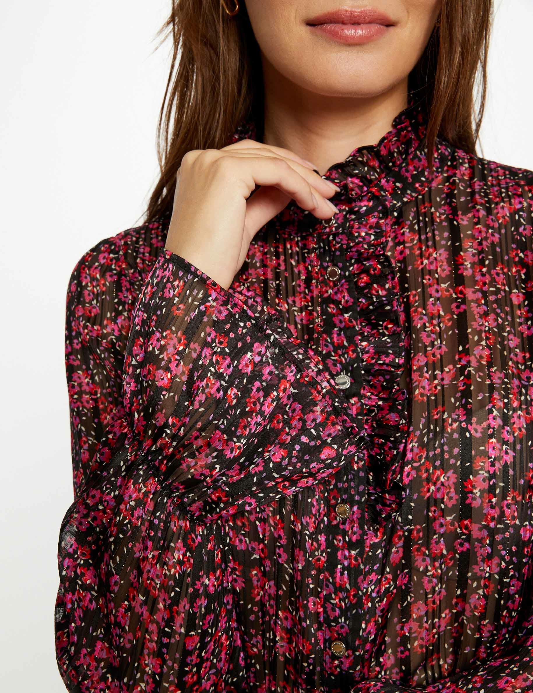 Camisa manga larga estampado floral multico mujer