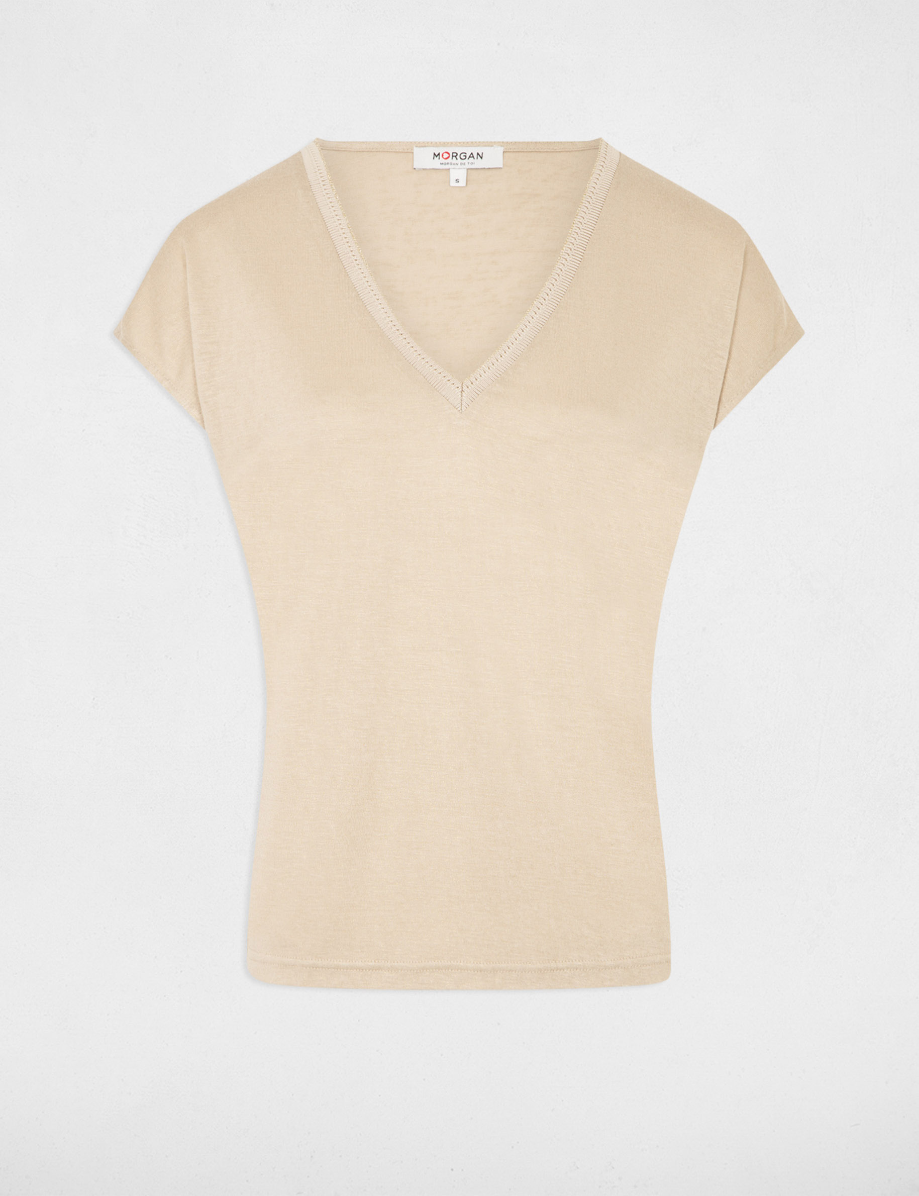 Camiseta de manga corta arena mujer
