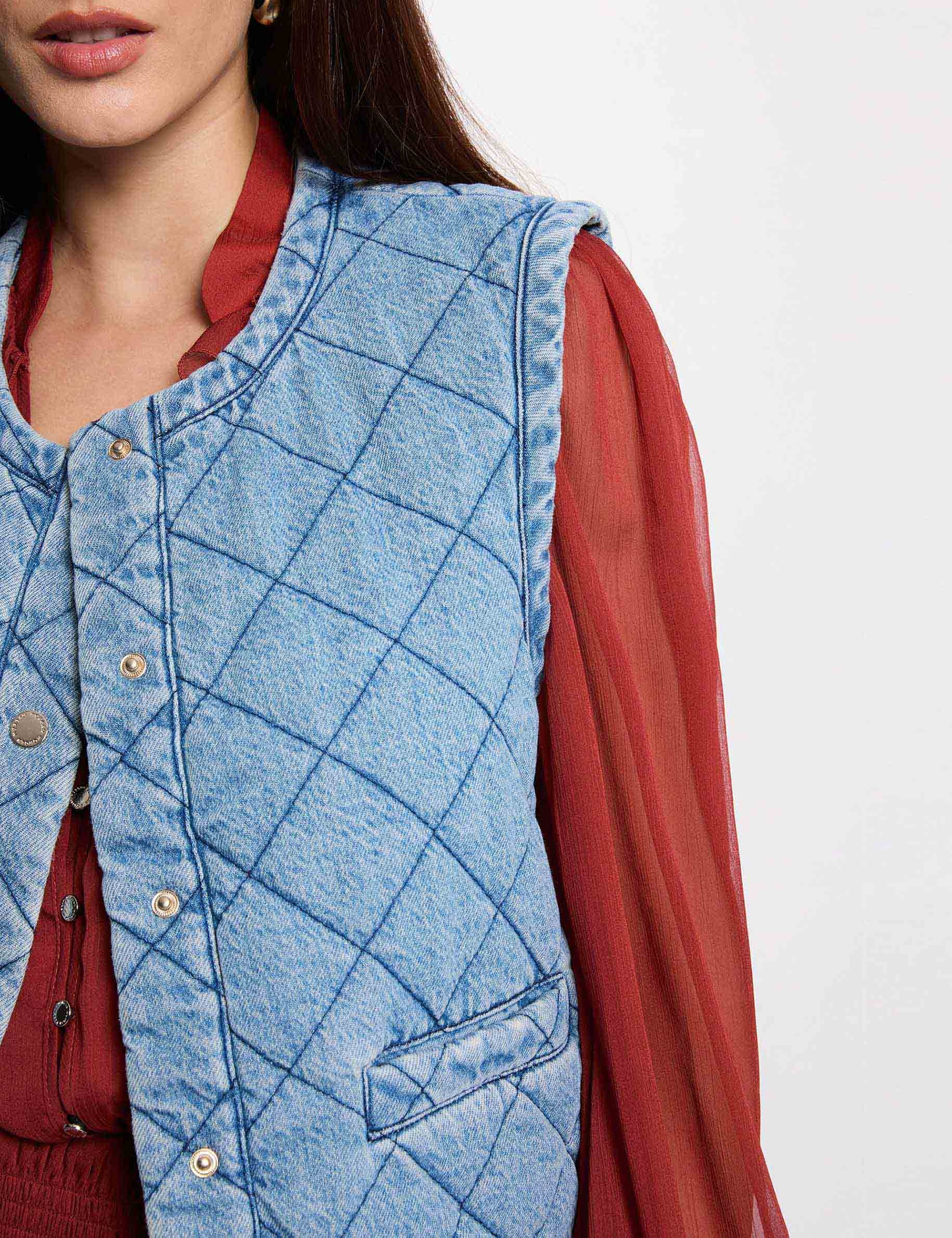 Chaleco acolchado denim stone mujer