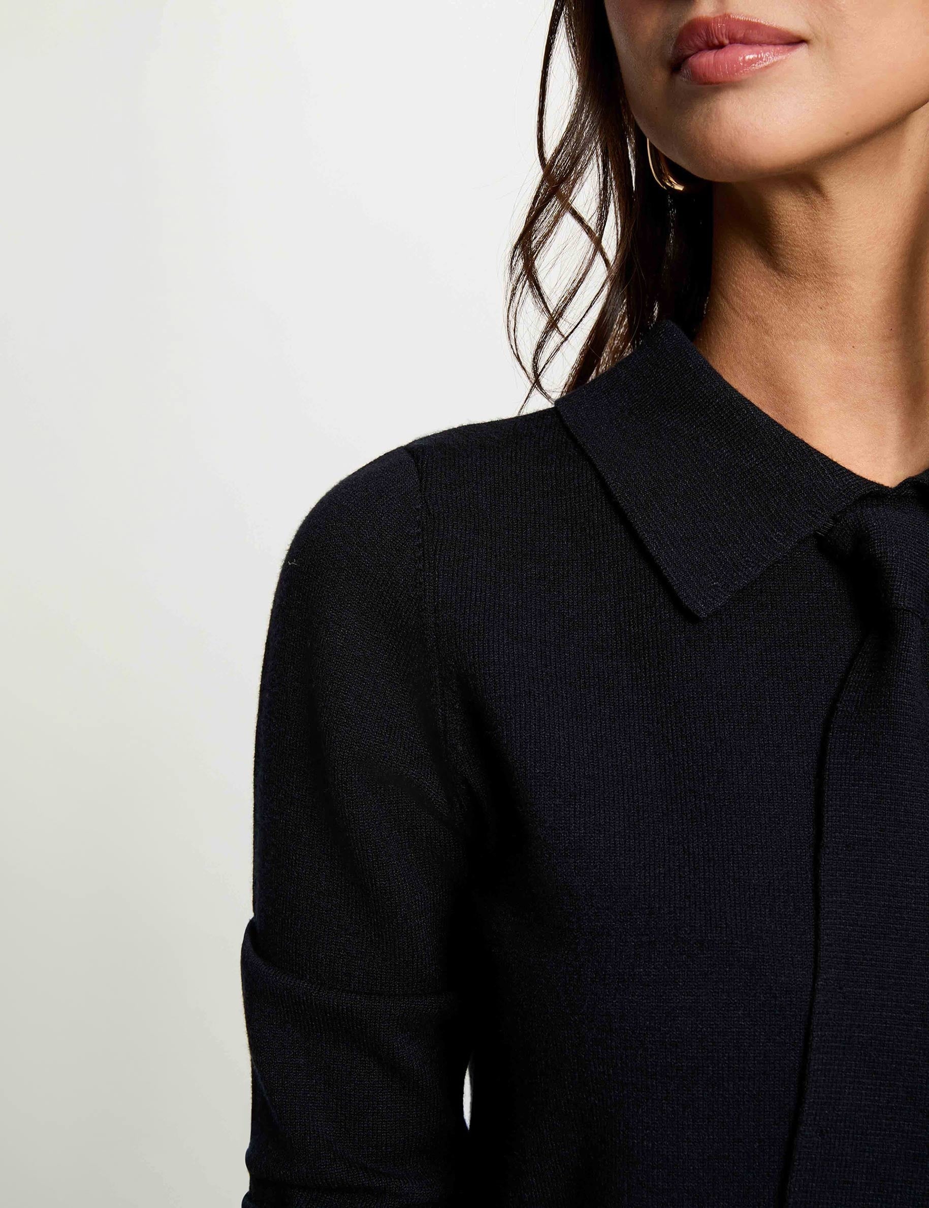 Jersey con cuello vuelto azul marino mujer