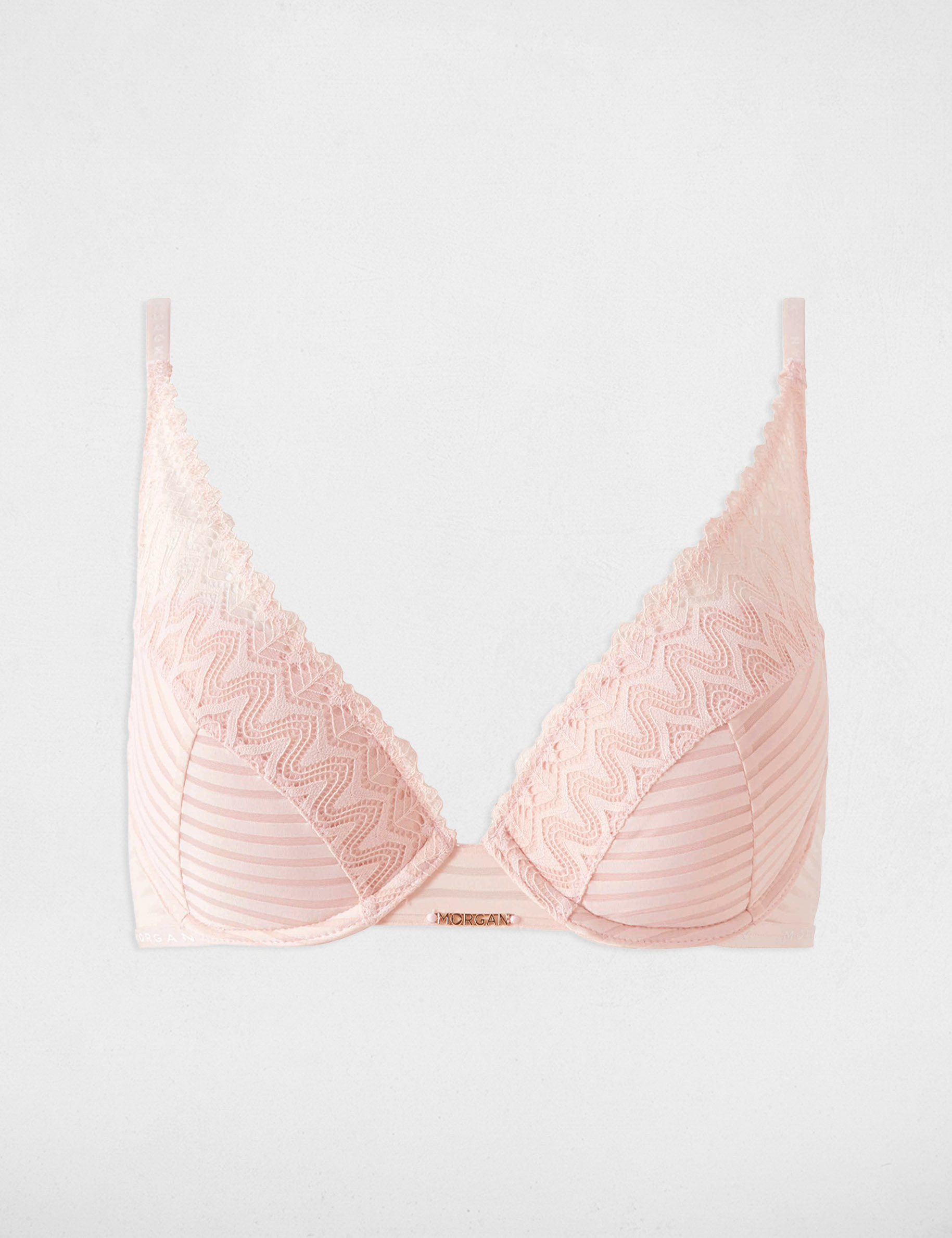 Sujetador de encaje con relleno rose pale mujer