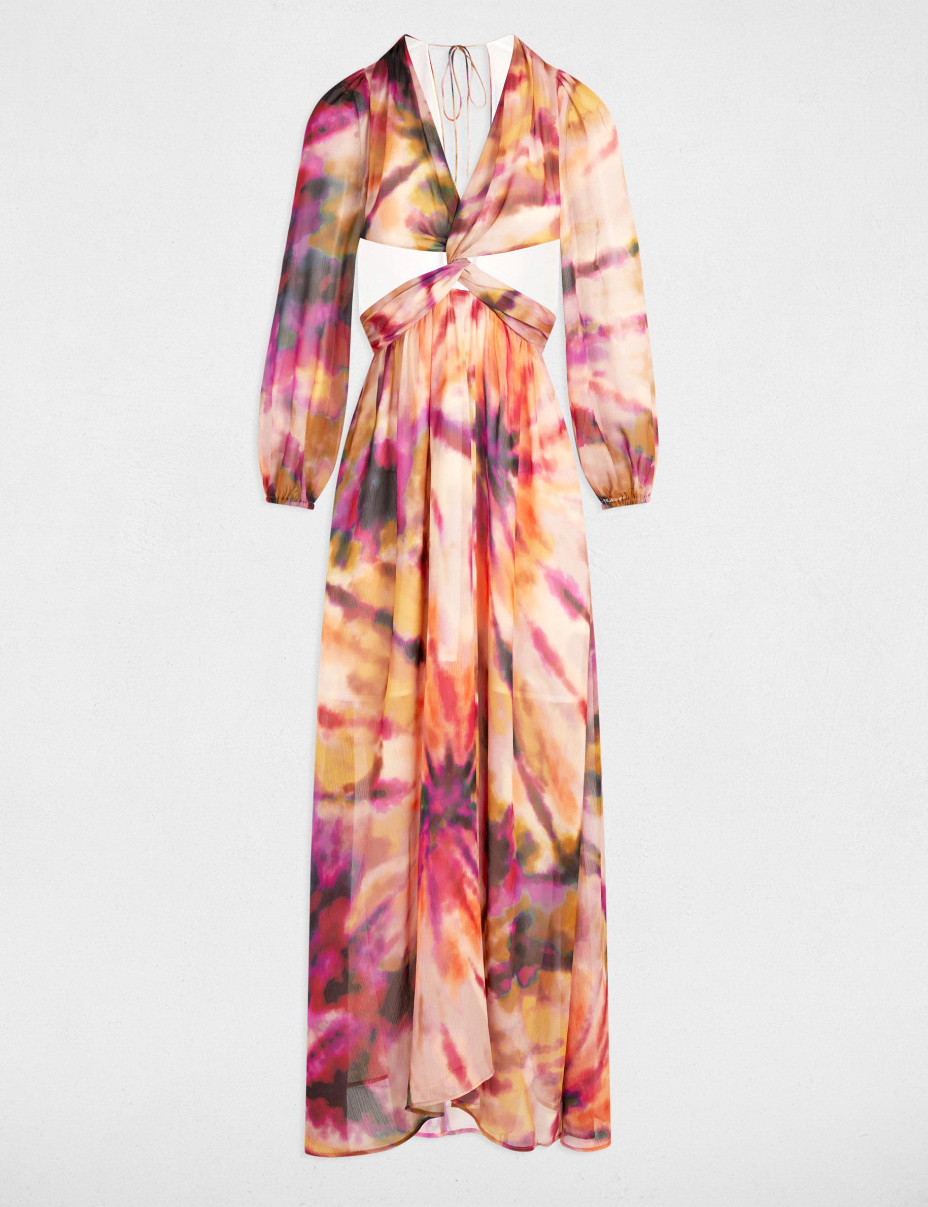 vestido largo recto estampado multicolor mujer Vestido largo recto estampado multicolor mujer