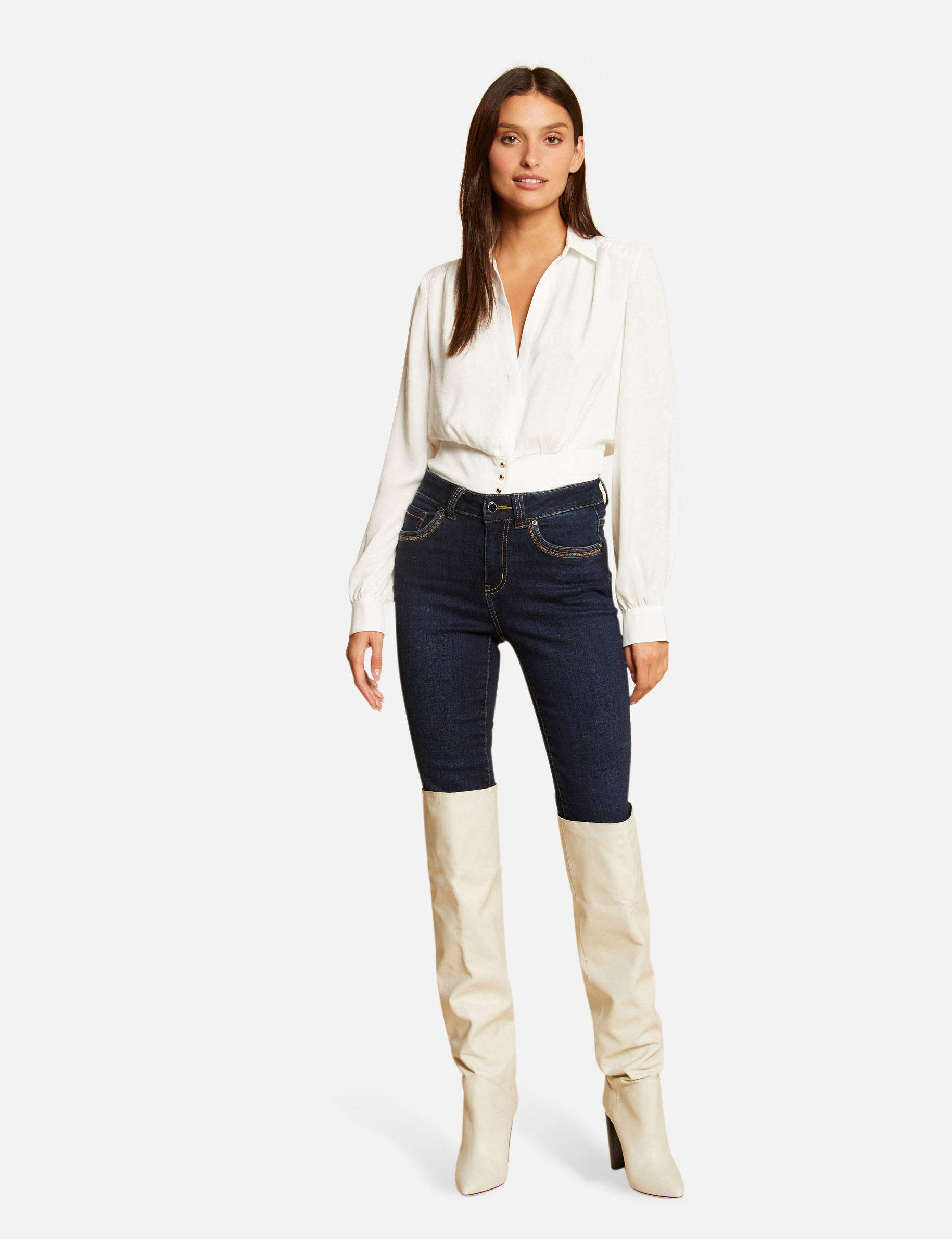 Blusa manga larga crudo mujer Blusa manga larga crudo mujer