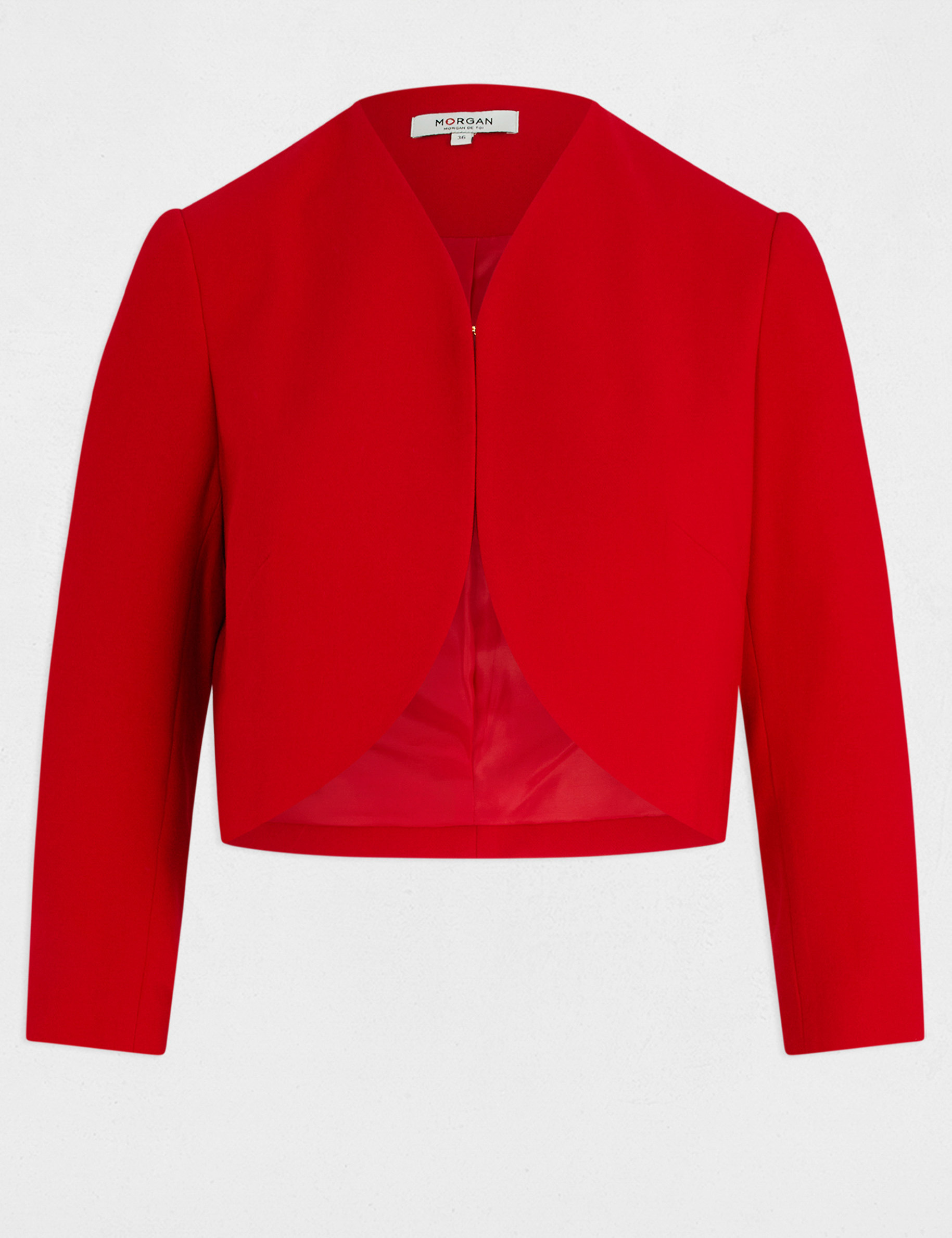 chaqueta recta con manga 34 rojo mujer Chaqueta recta con manga 3/4 rojo mujer