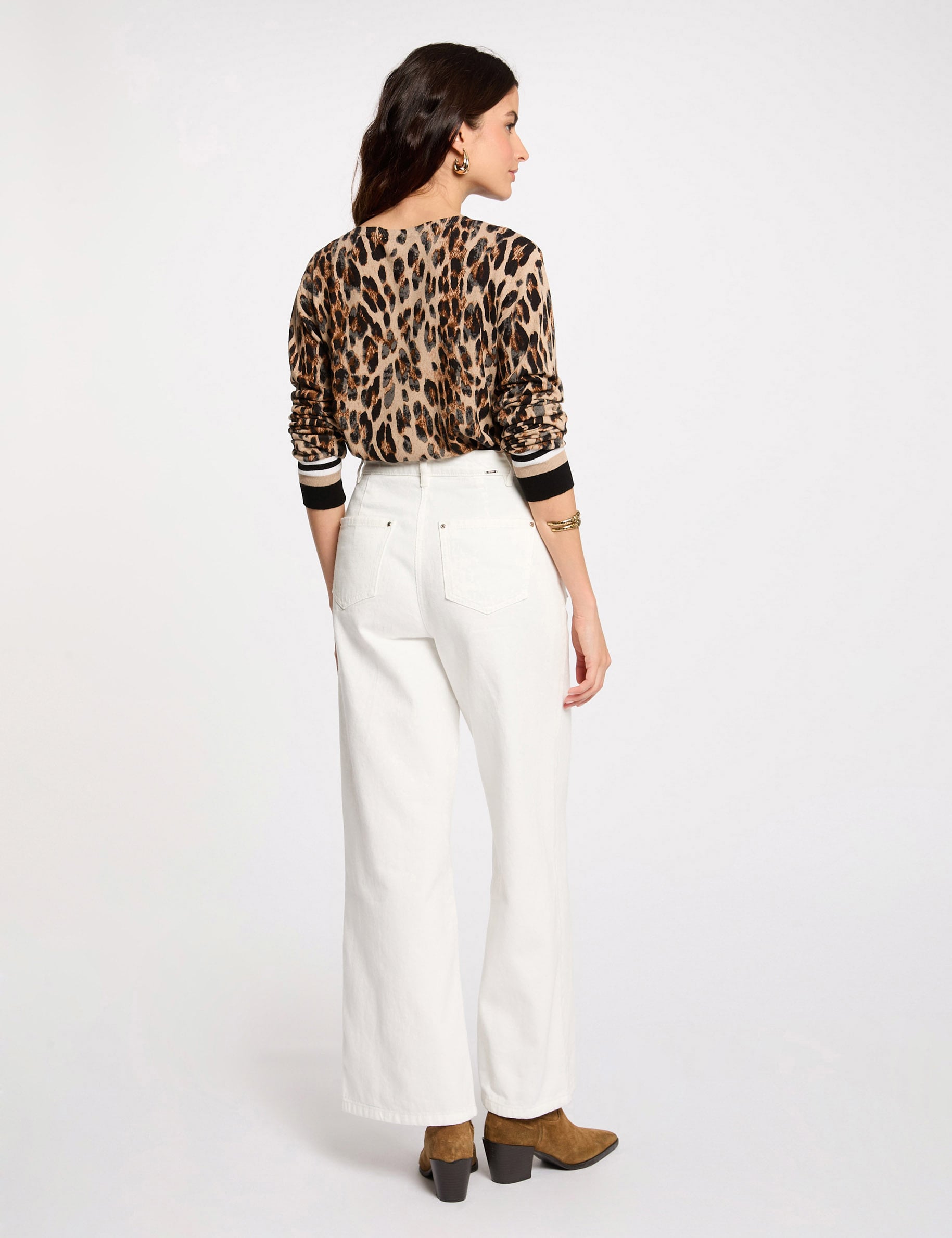 Jersey estampado leopardo multicolor mujer