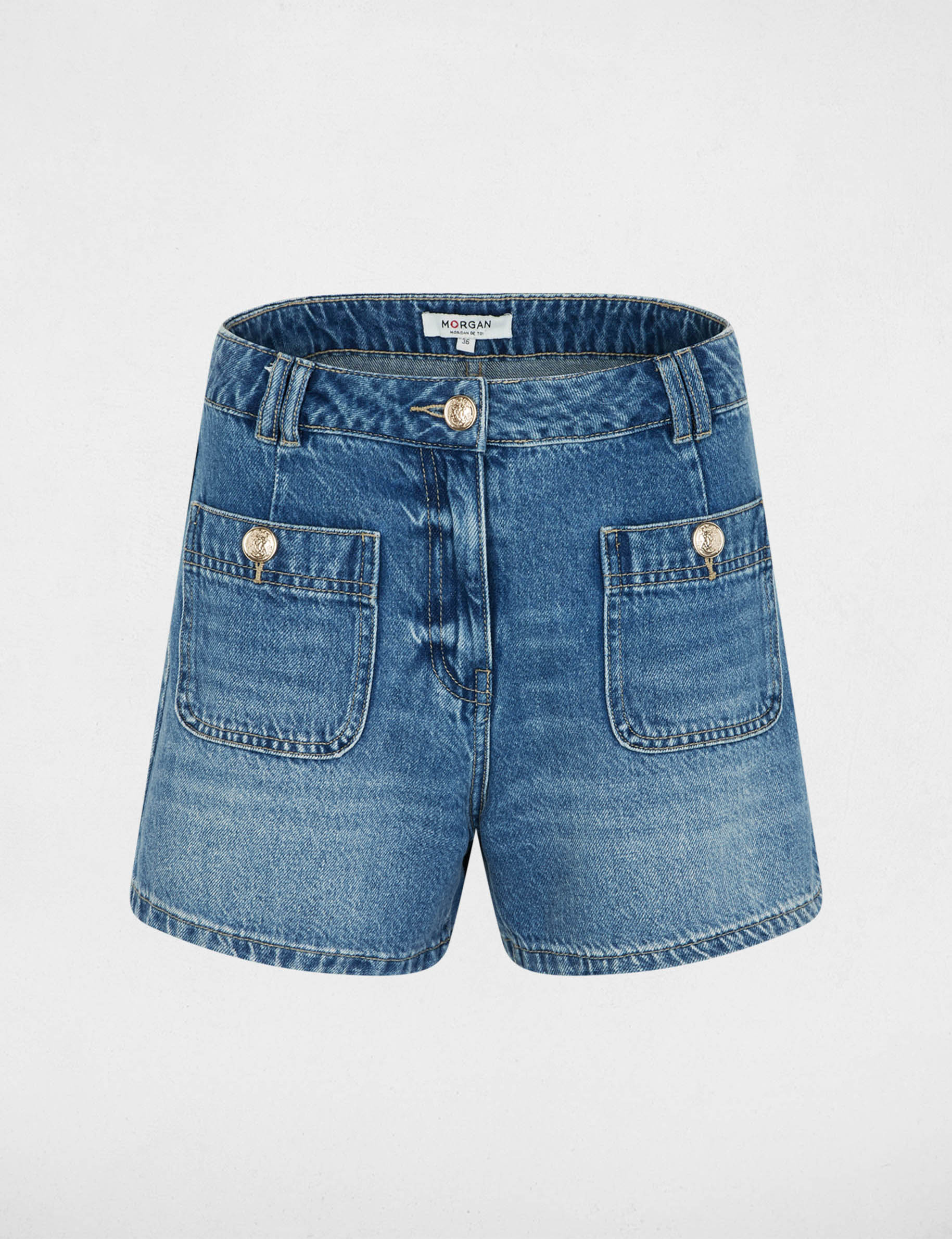 Short vaquero slim denim stone mujer