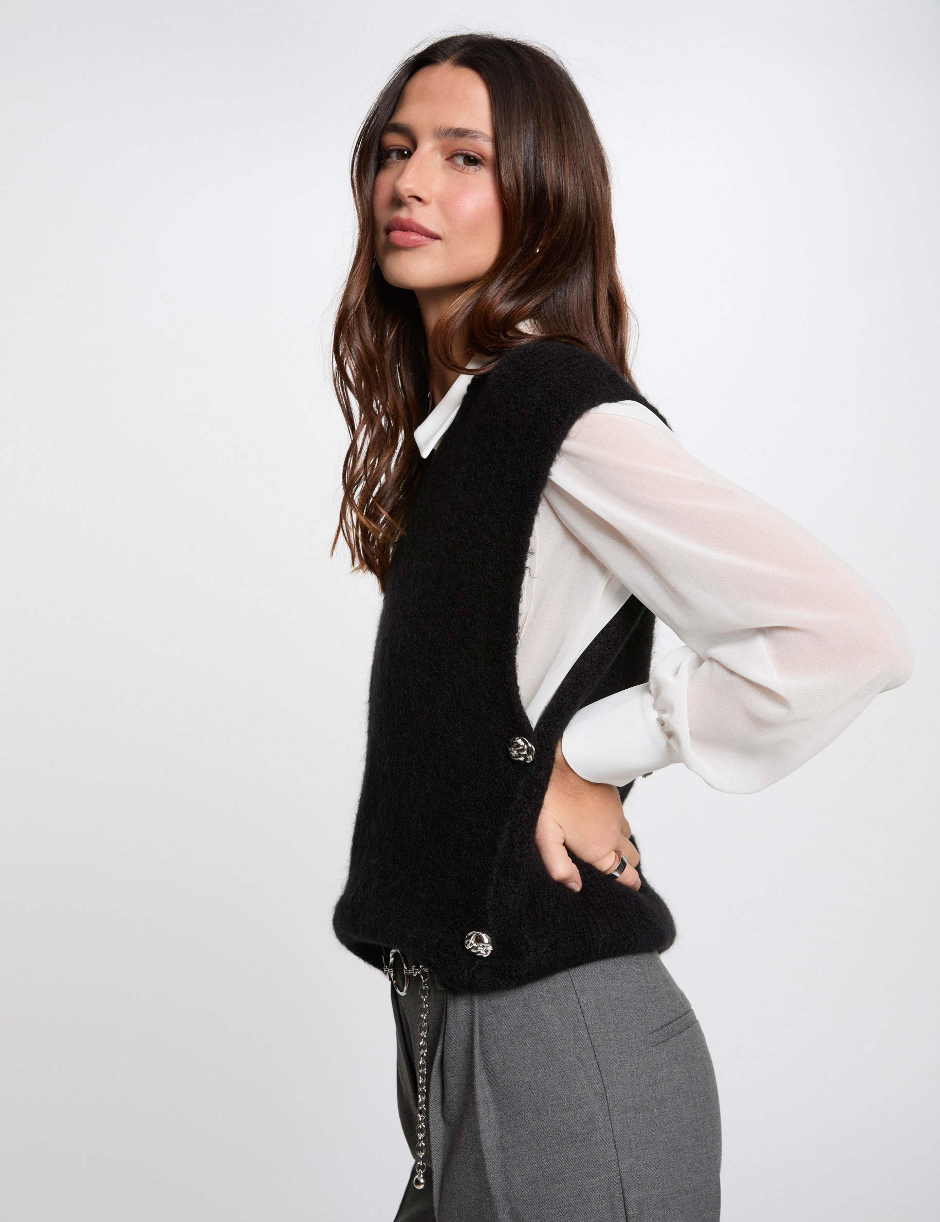 jersey sin mangas negro mujer Jersey sin mangas negro mujer
