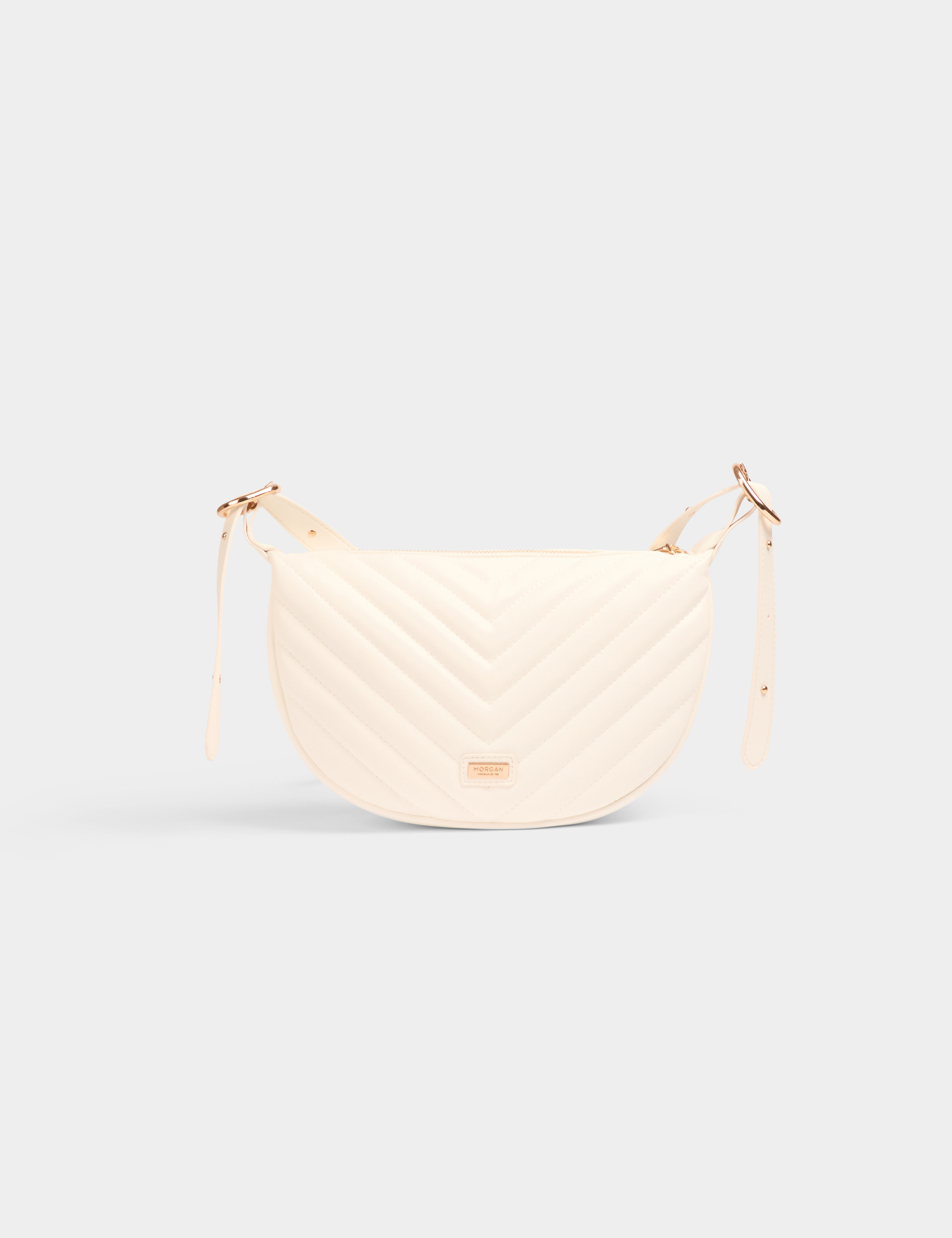 bolso media luna acolchado blanco mujer Bolso media luna acolchado blanco mujer
