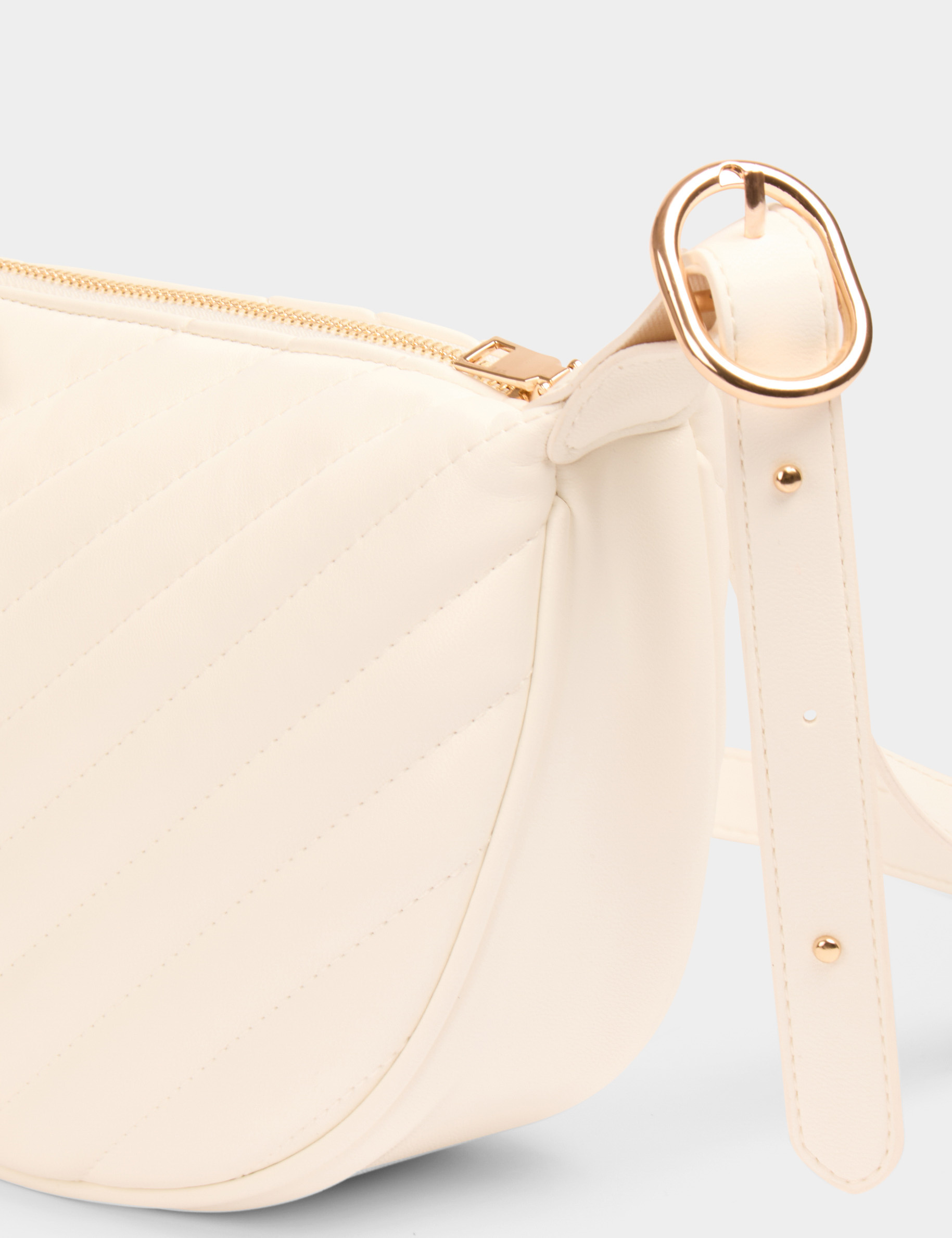 bolso media luna acolchado blanco mujer Bolso media luna acolchado blanco mujer