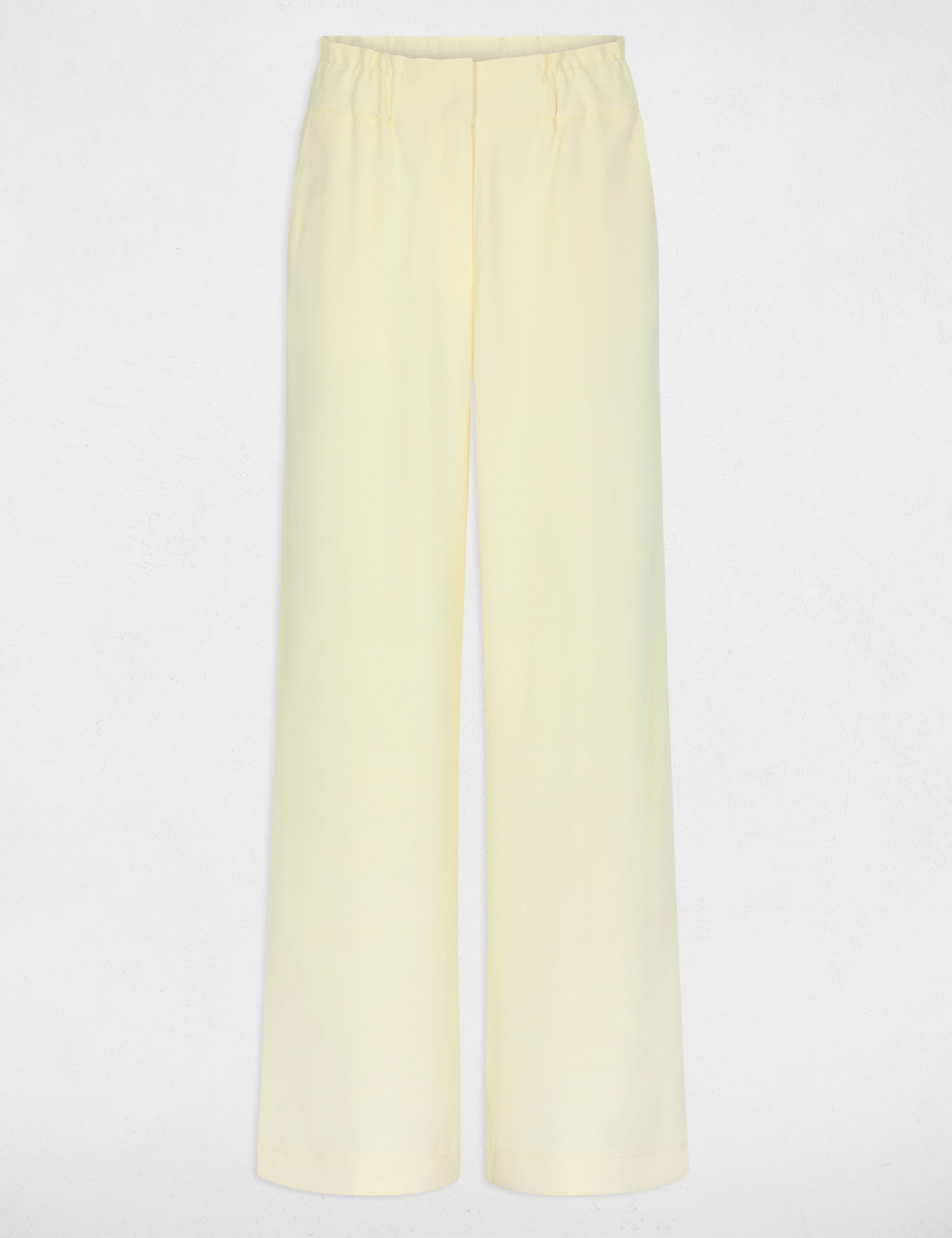 Pantal&oacute;n pernera ancha amarillo pastel mujer