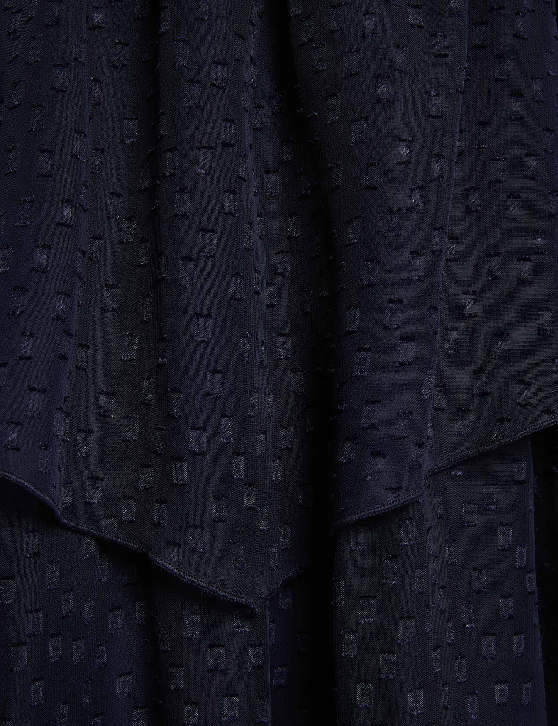 Vestido de gasa con tirantes finos azul marino mujer