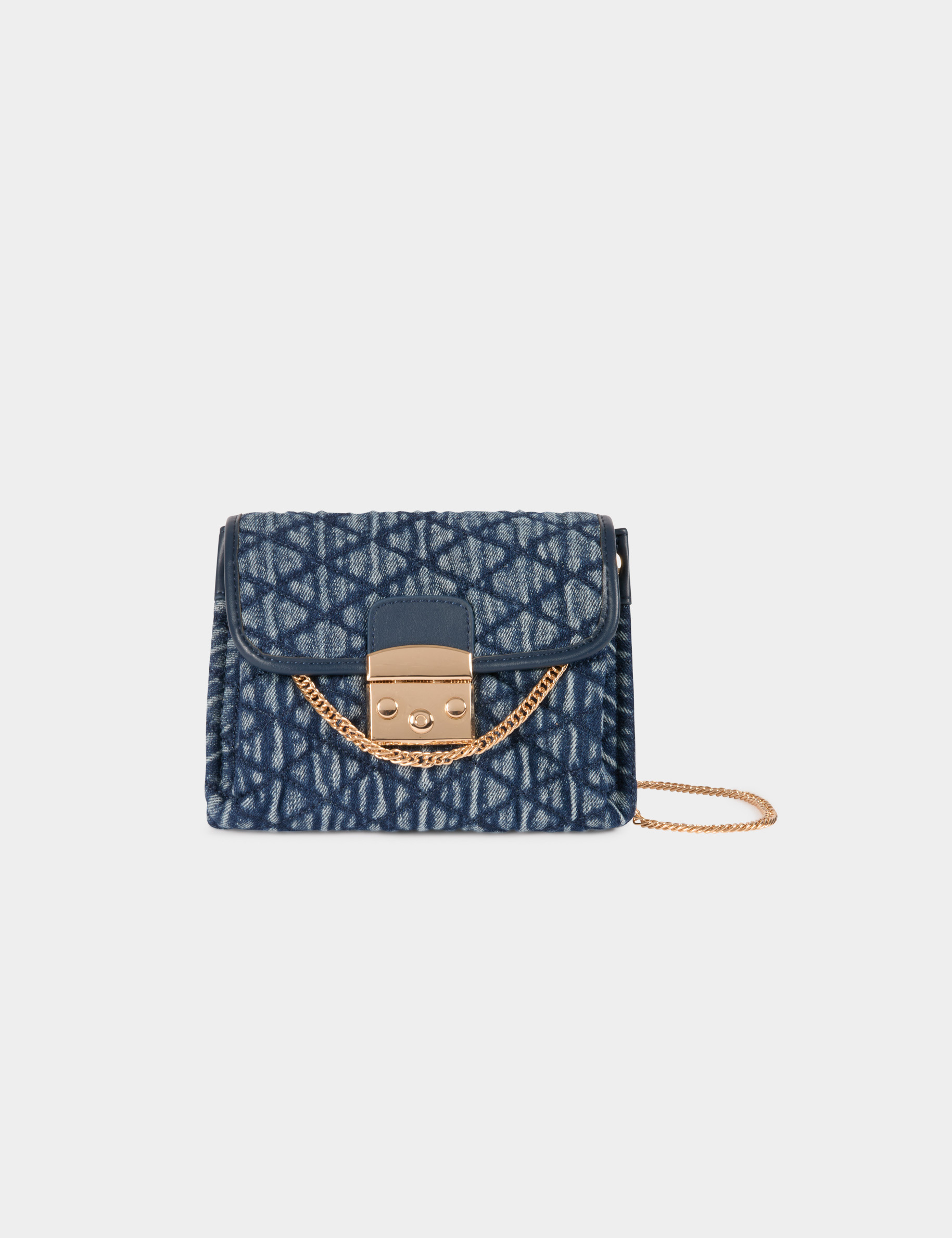 Bolso bandolera acolchado denim stone mujer