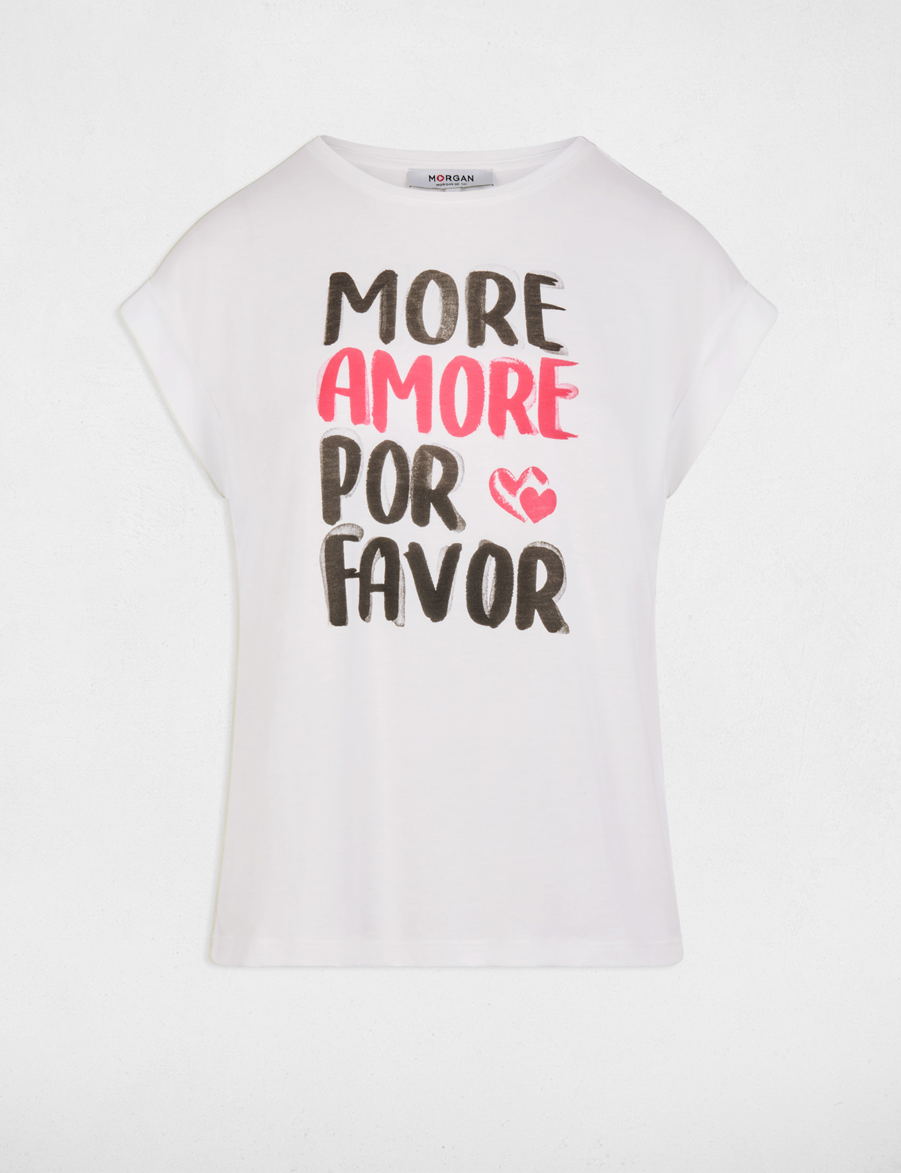 Camiseta de manga corta blanco mujer