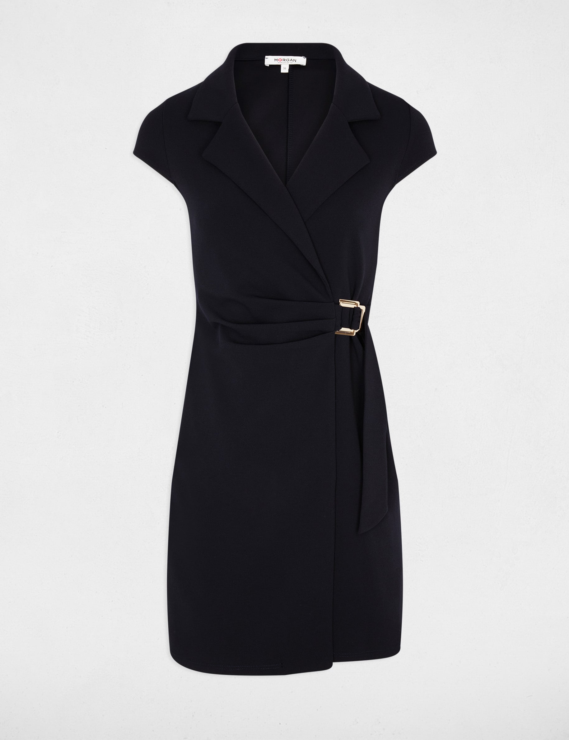 Vestido corto ajustado azul marino mujer