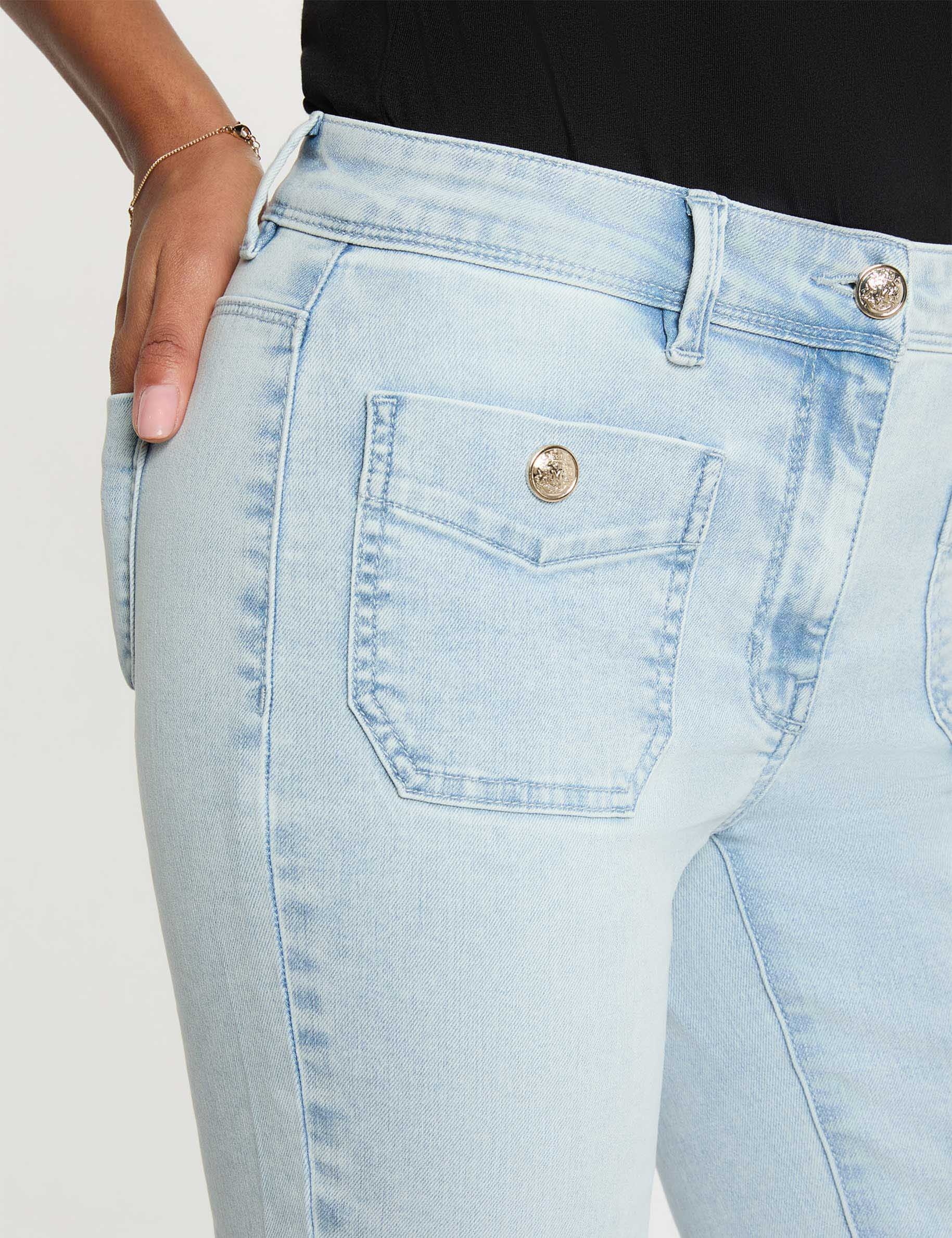 Vaqueros bootcut denim descolorido mujer