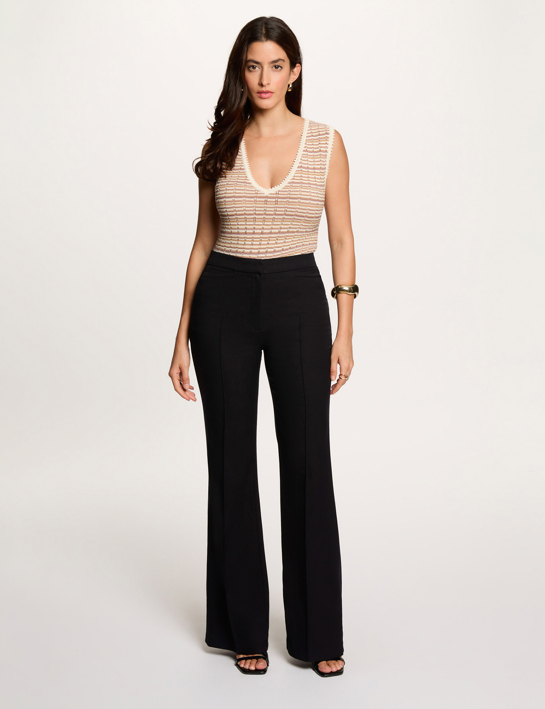 Pantal&oacute;n boot-cut azul marino mujer