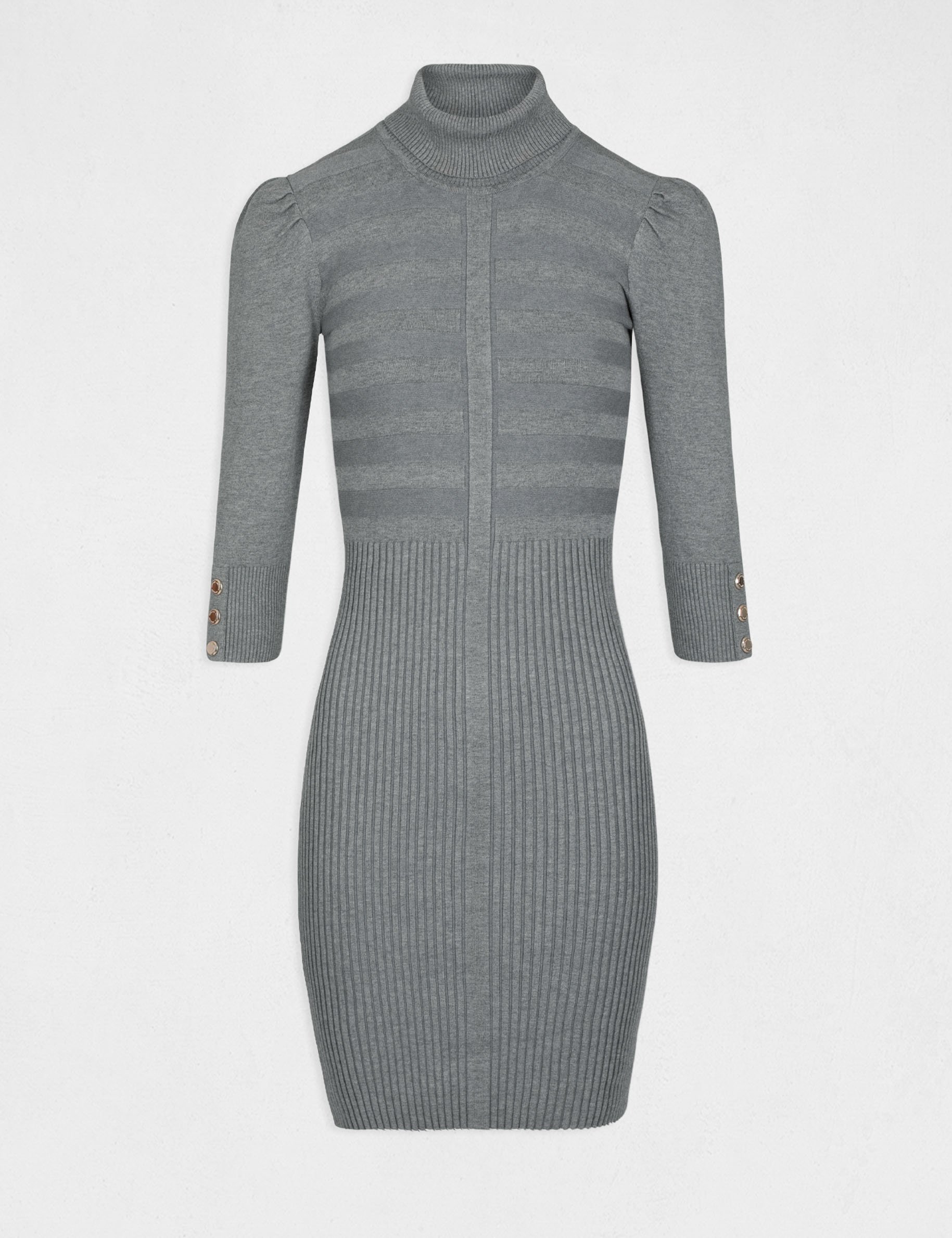 Vestido estilo jersey ajustado gris oscuro mujer