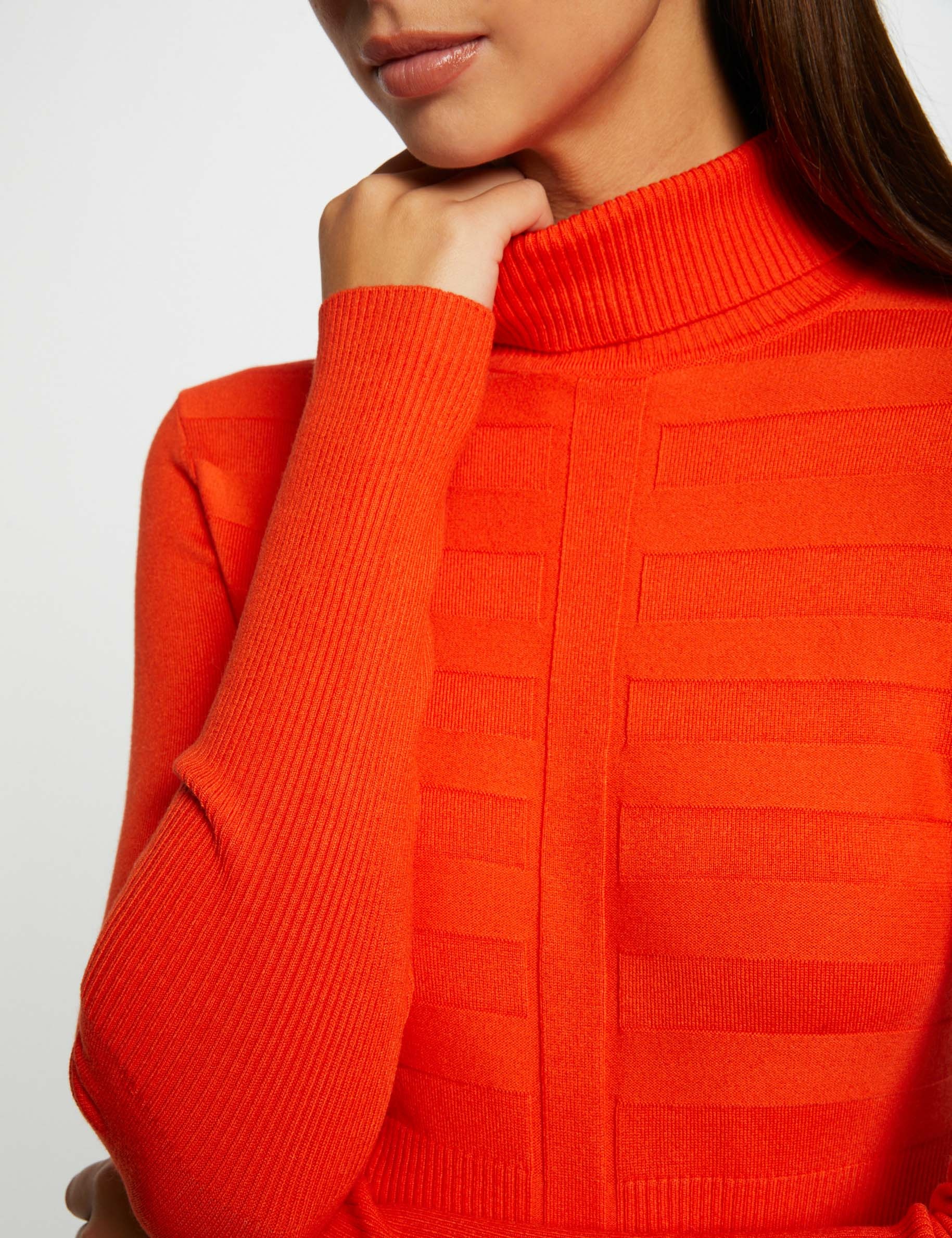 jersey manga larga cuello de tortuga orange mujer Jersey manga larga cuello de tortuga orange mujer