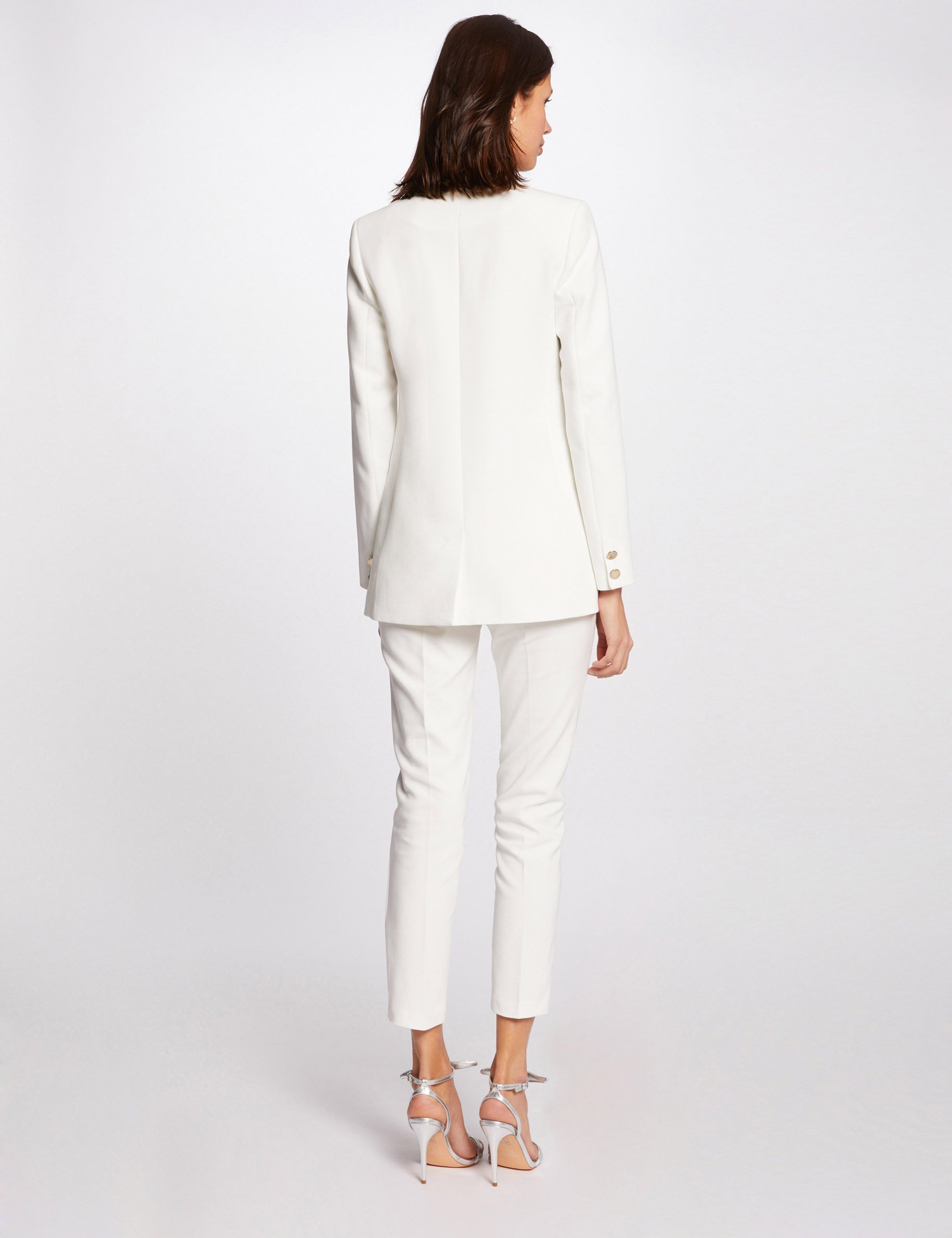pantalon cigarette estilo corto marfil mujer Pantalón cigarette estilo corto marfil mujer