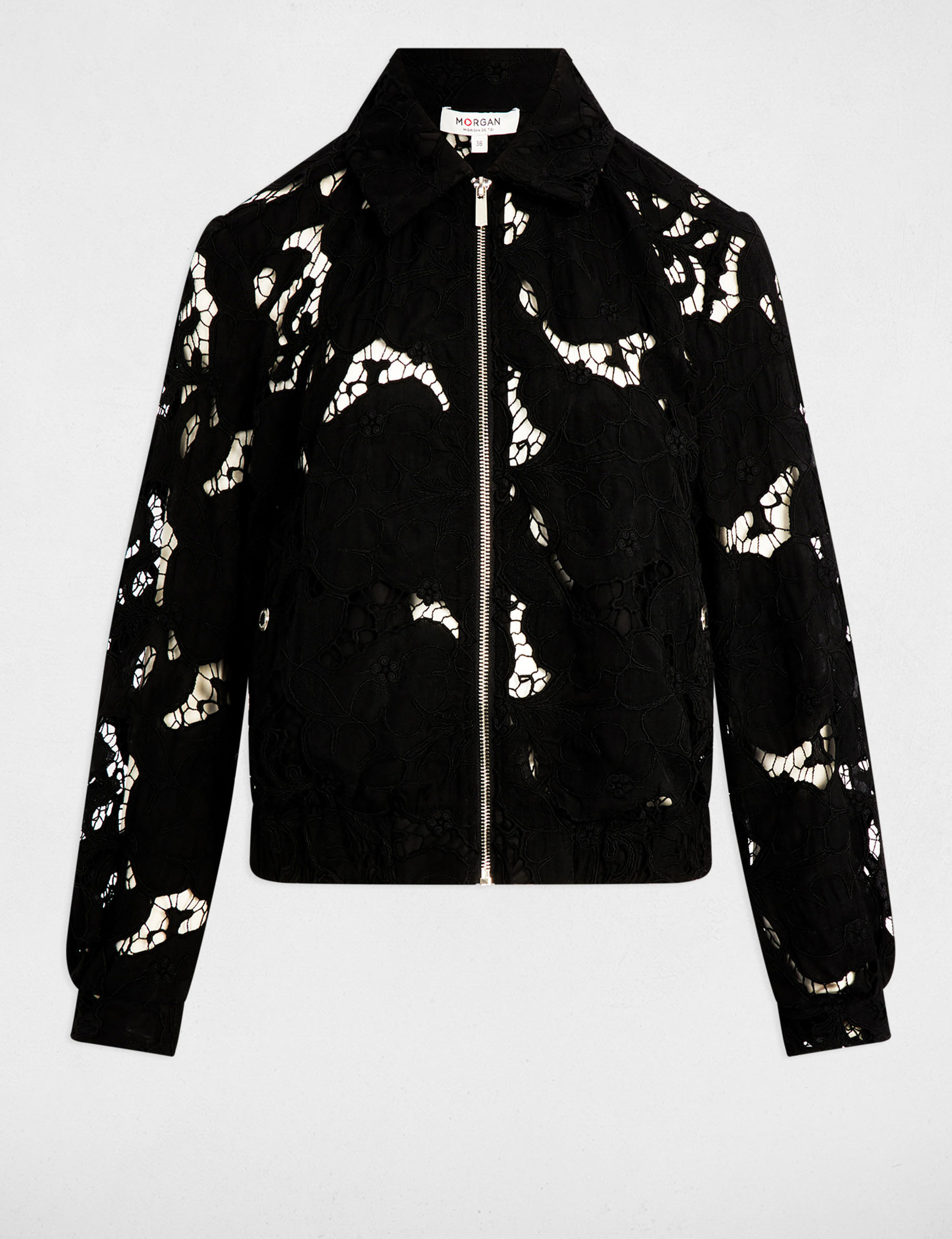 chaqueta corta encaje negro mujer Chaqueta corta encaje negro mujer