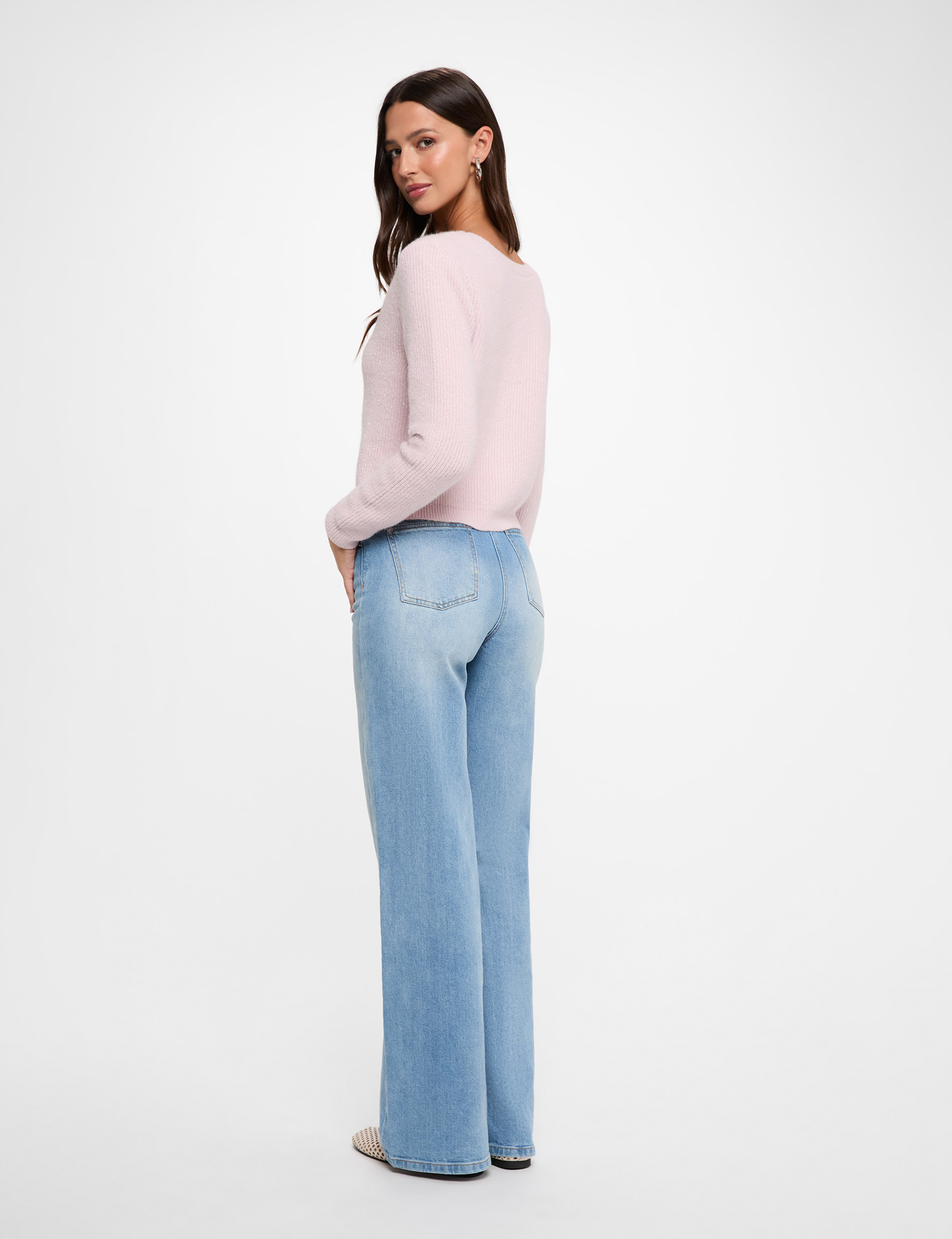 C&aacute;rdigan con escote en V rosa pastel mujer
