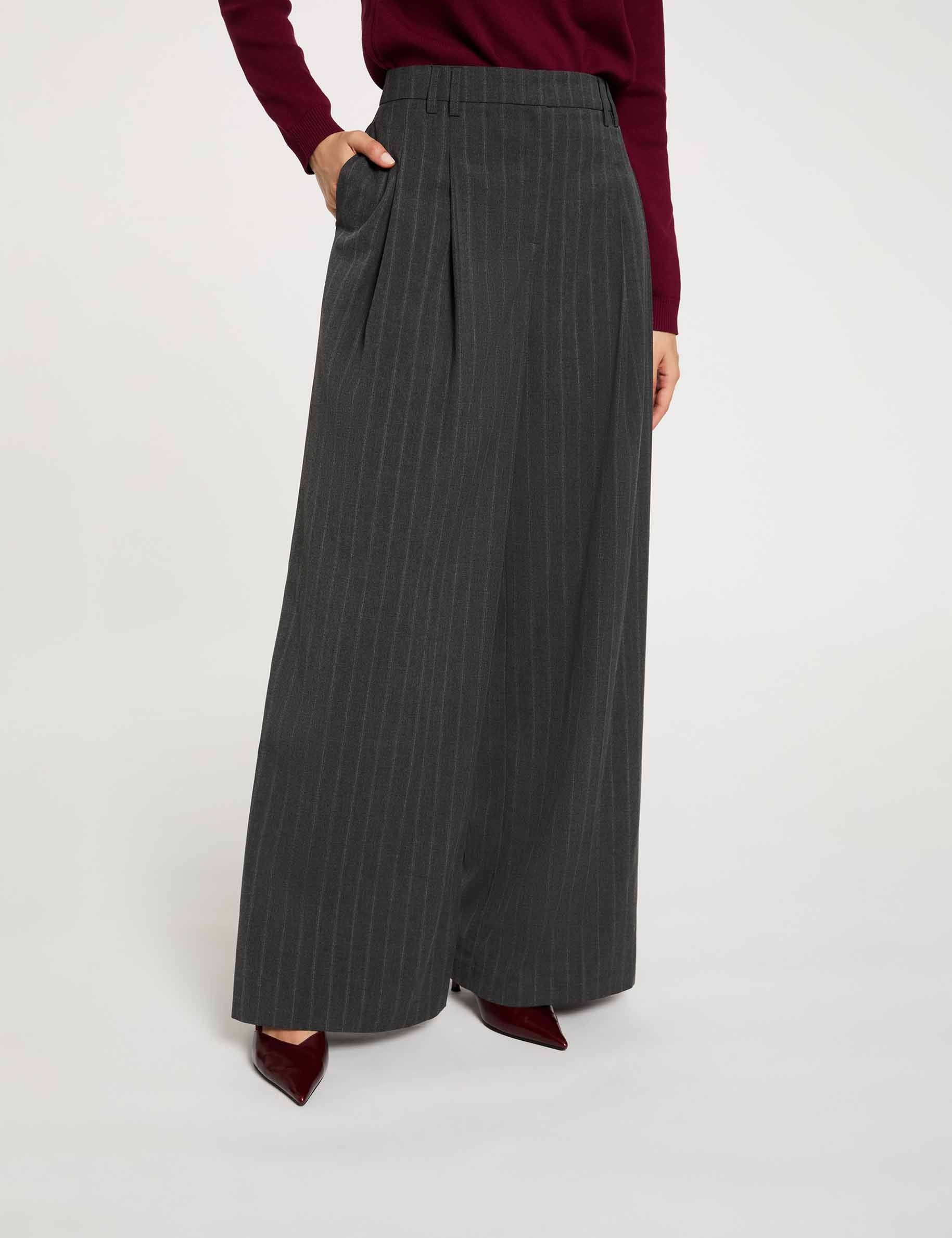 Pantal&oacute;n ancho de tiro alto mujer