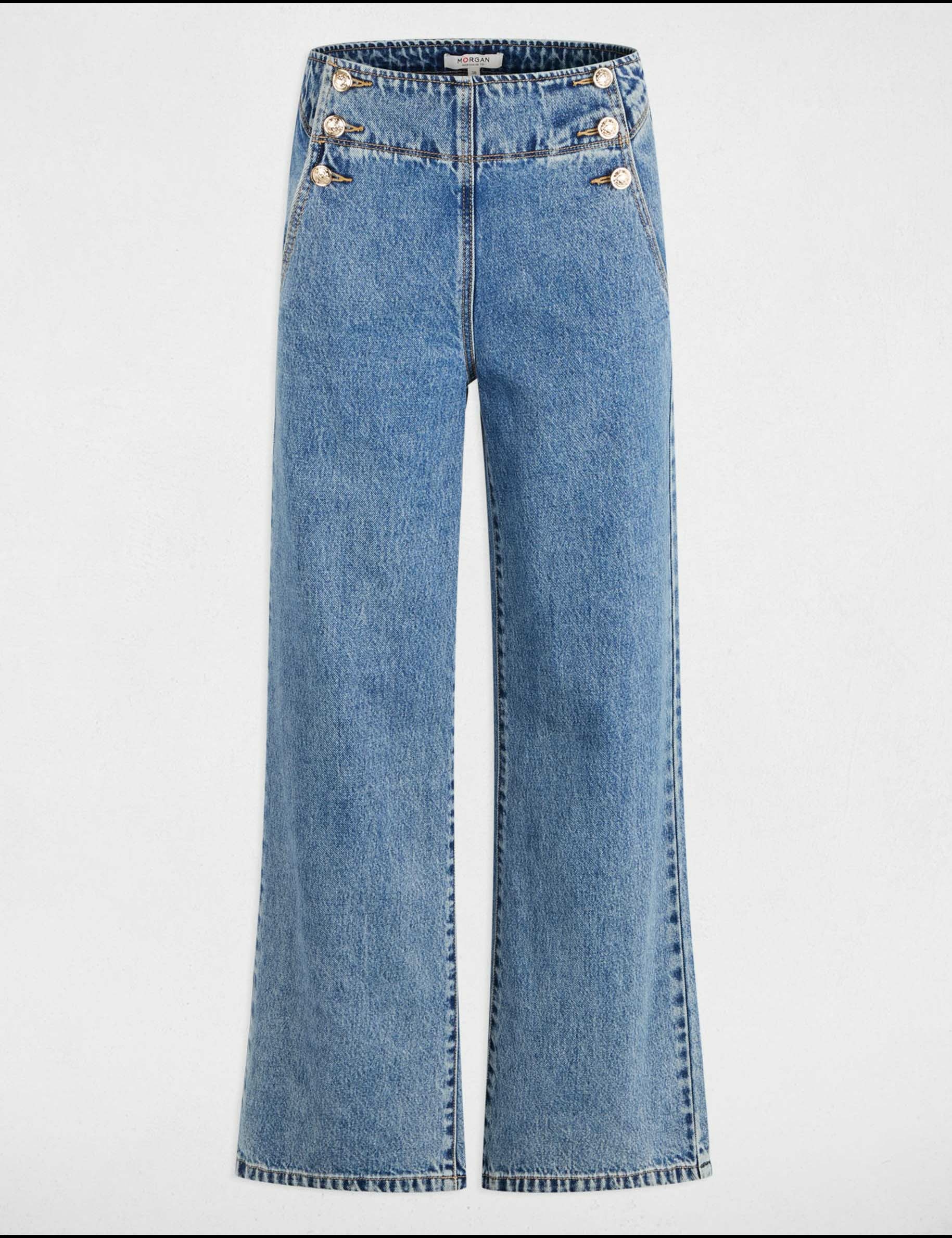 vaquero boot cut talle alto denim doble stone mujer Vaquero boot-cut talle alto denim doble stone mujer