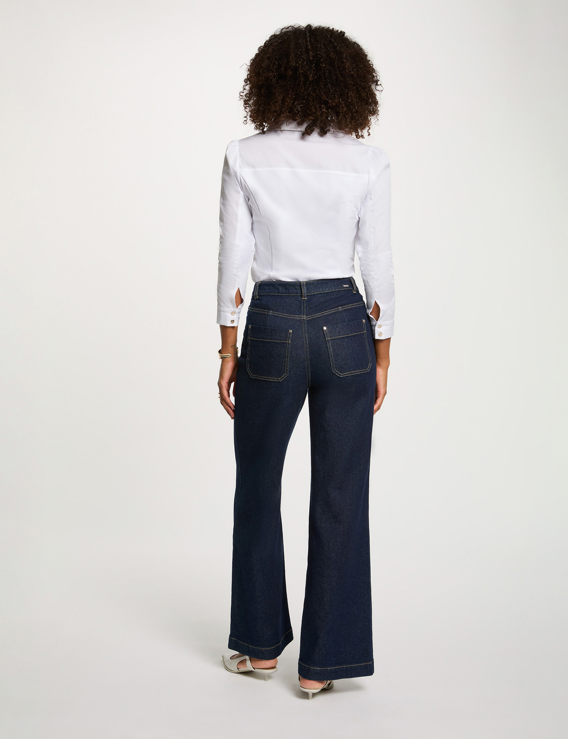 Camisa manga larga blanco mujer