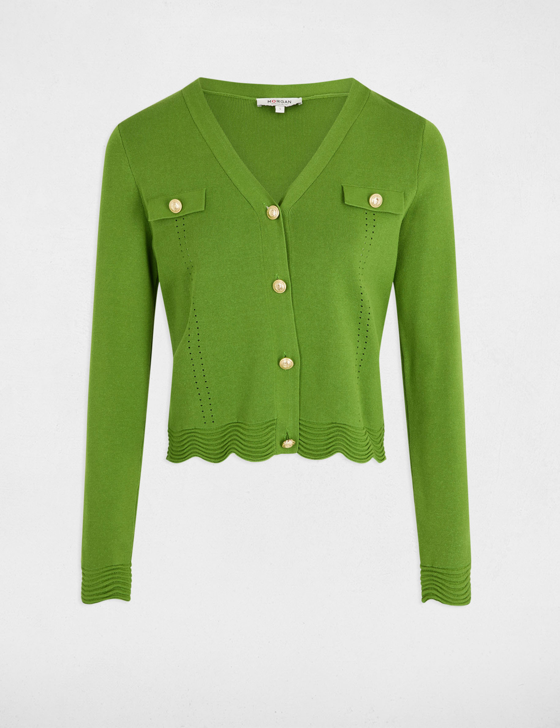 cardigan con escote en v vert anis mujer Cárdigan con escote en V vert anis mujer