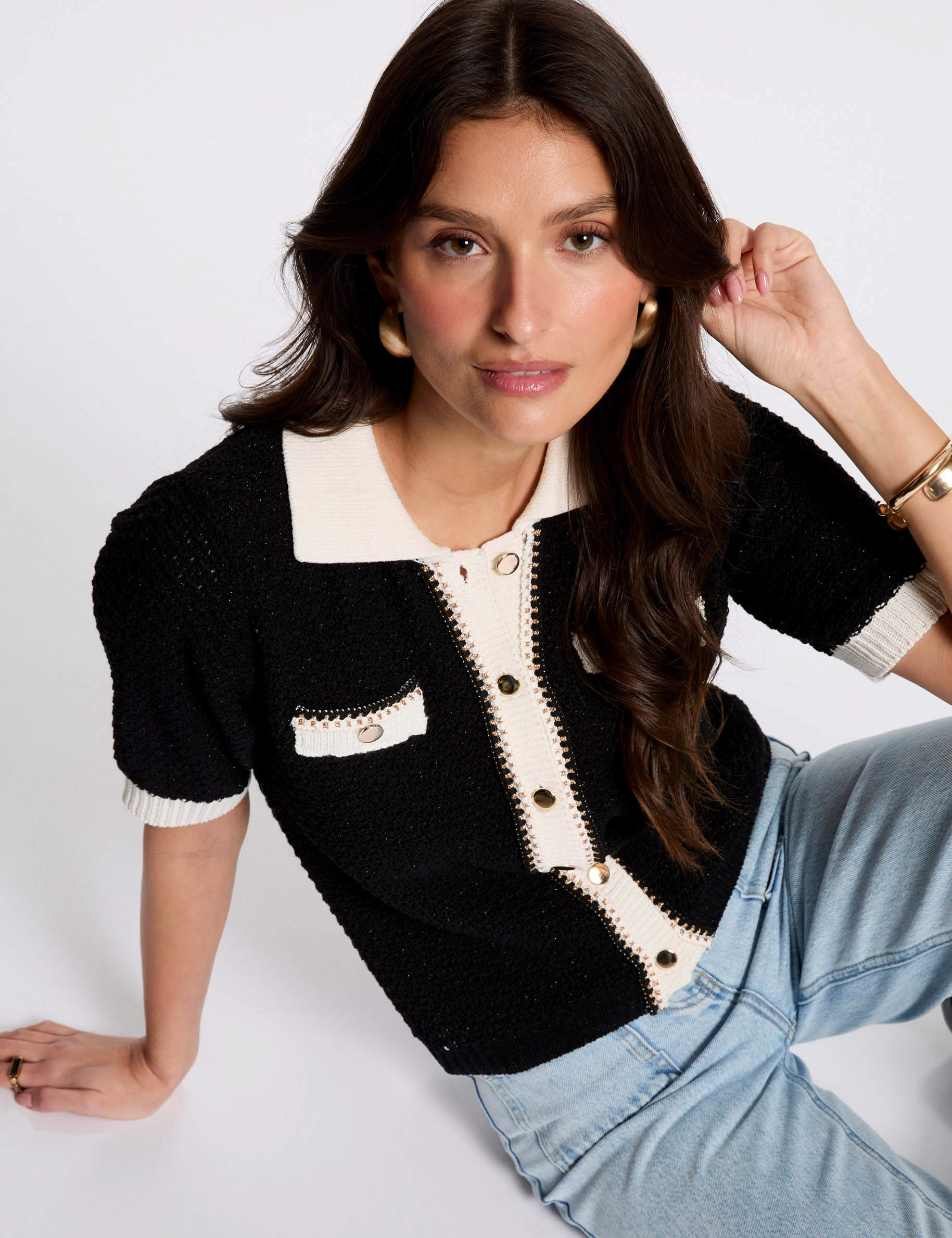 cardigan cuello de solapa negro mujer Cárdigan cuello de solapa negro mujer