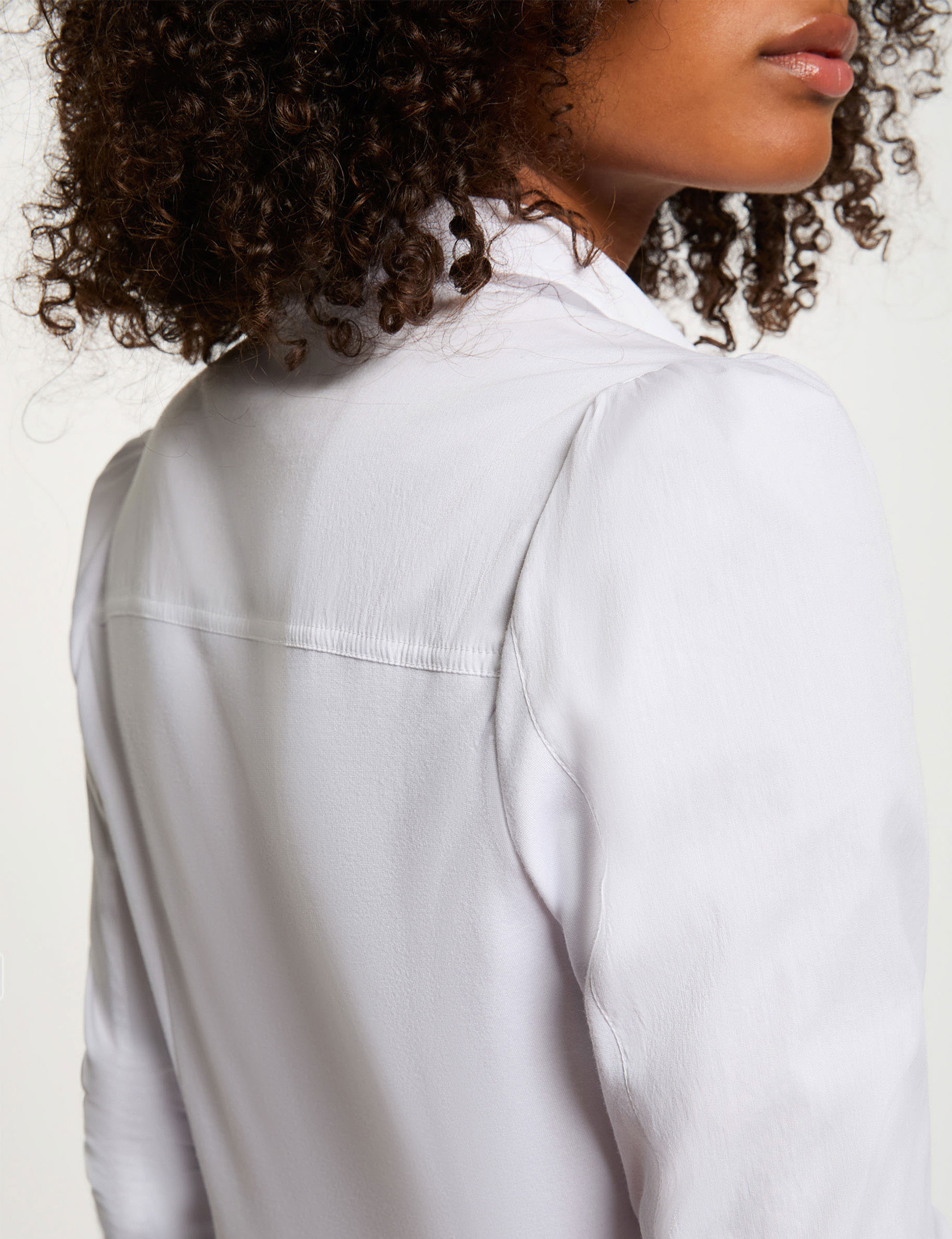 Camisa manga larga blanco mujer