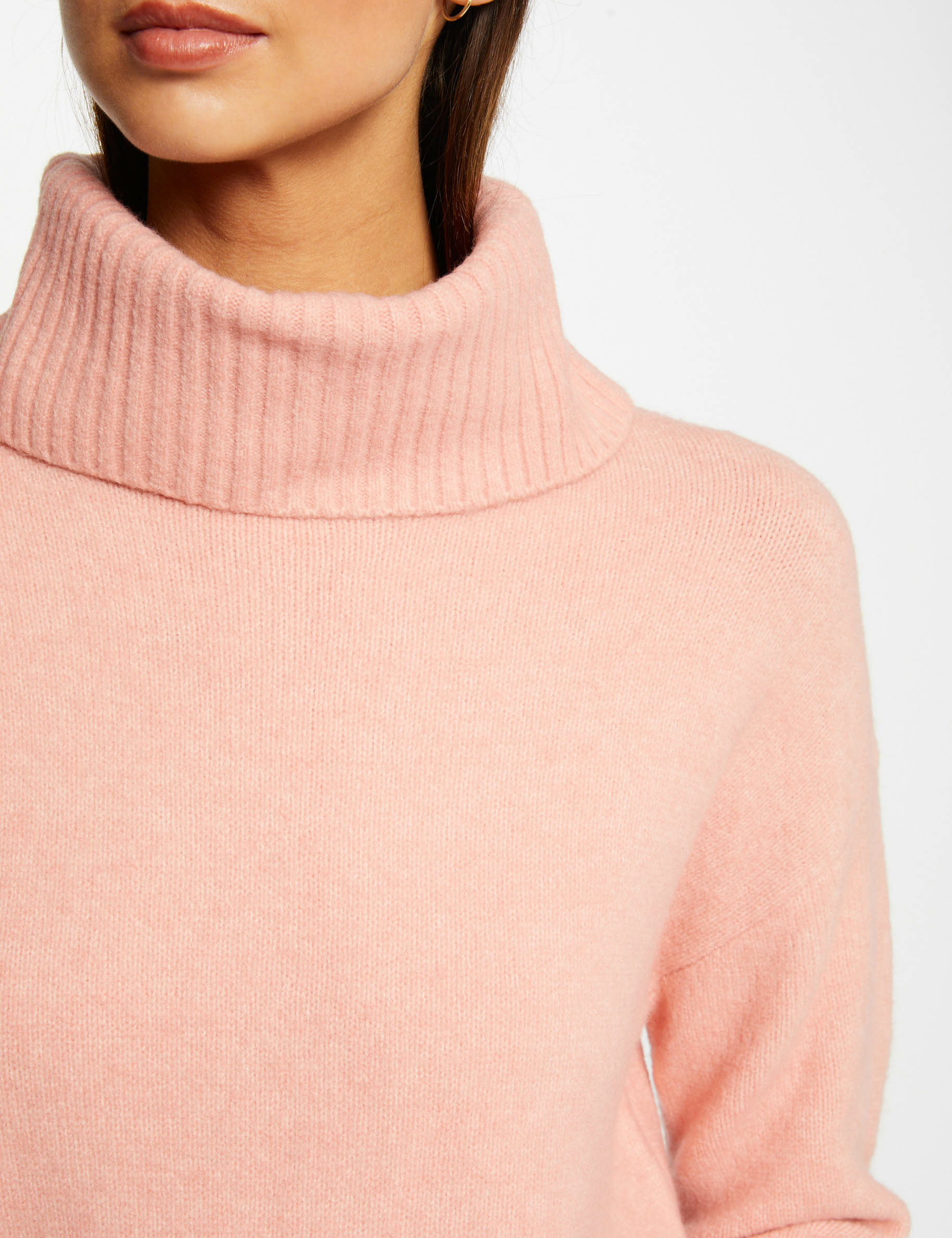 jersey manga larga con cuello de tortuga corail mujer Jersey manga larga con cuello de tortuga corail mujer