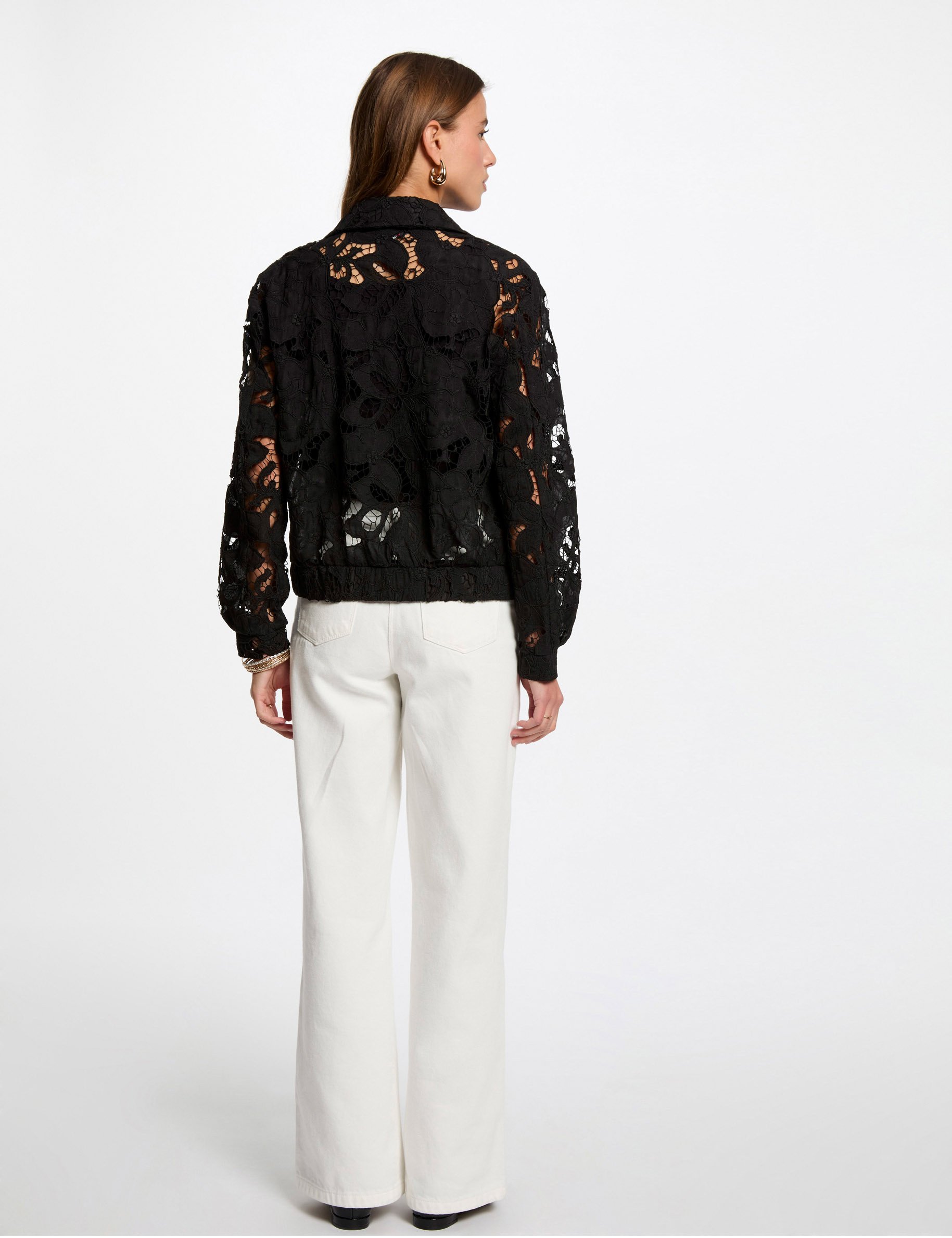 chaqueta corta encaje negro mujer Chaqueta corta encaje negro mujer