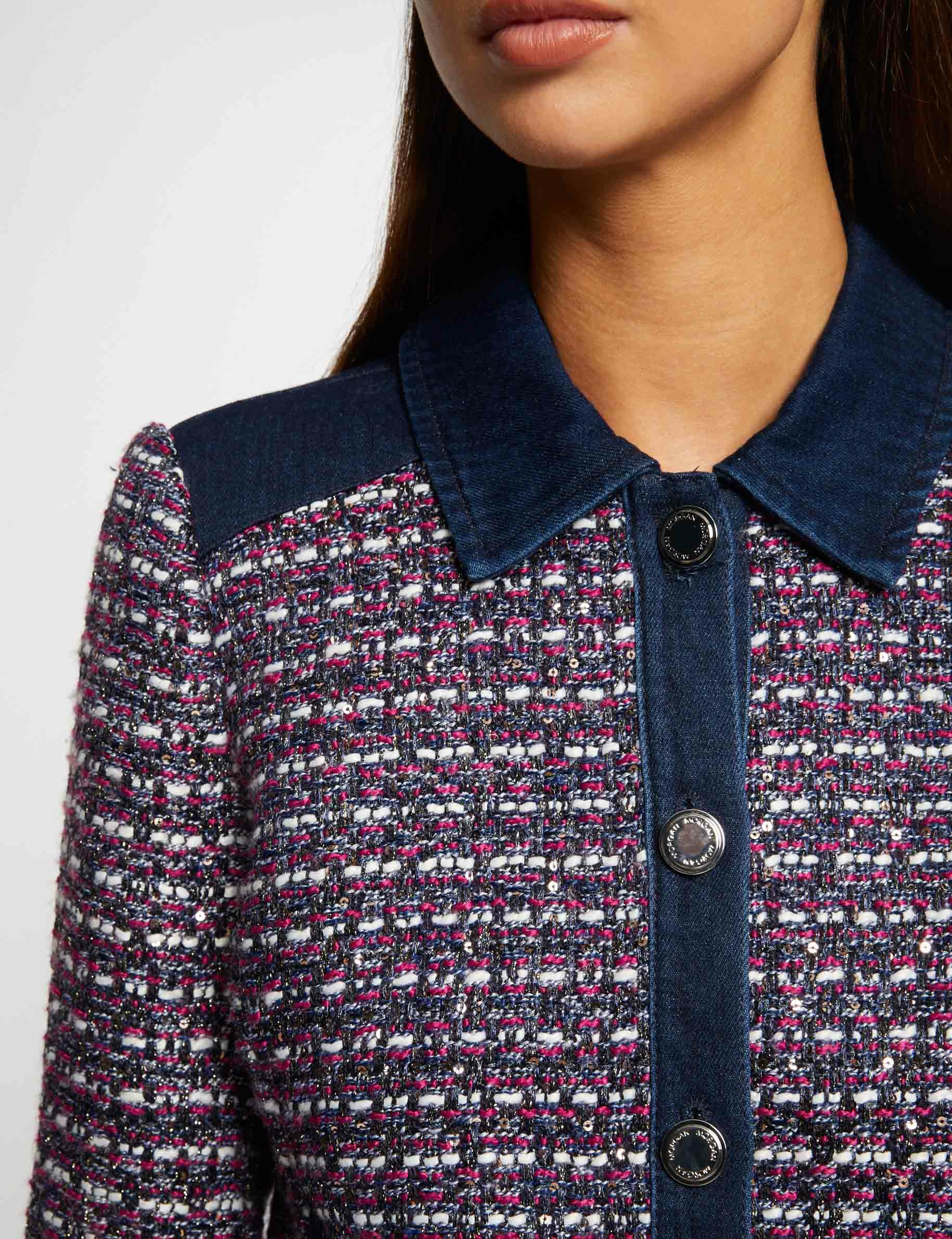 chaqueta recta con detalles vaquero multico mujer Chaqueta recta con detalles vaquero multico mujer