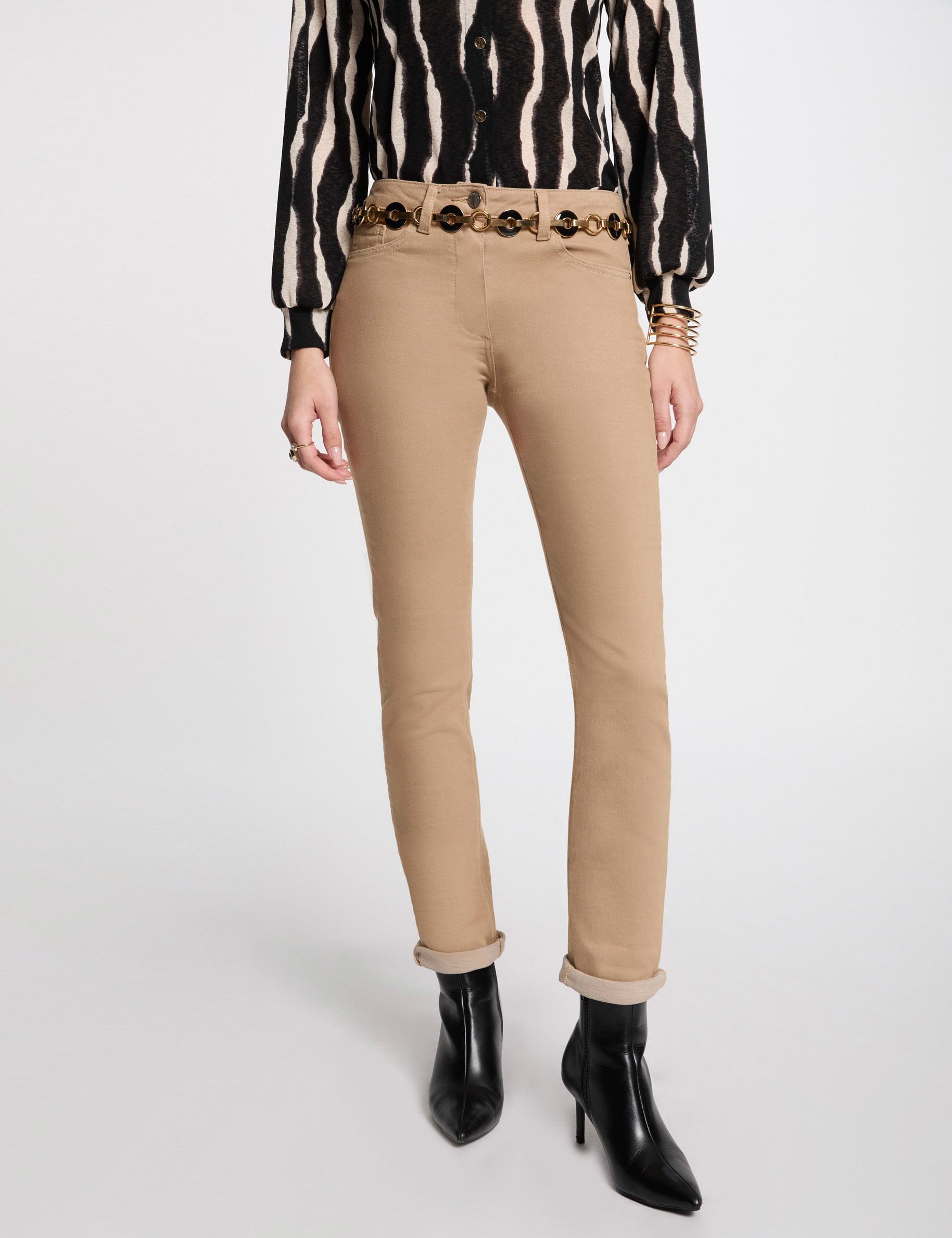 Pantal&oacute;n recto c&aacute;mel mujer