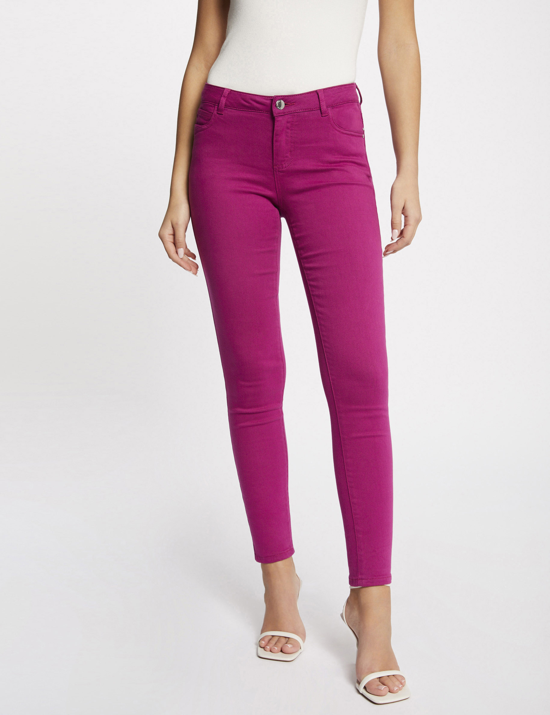 Pantalón skinny talle bajo frambuesa mujer Pantalón skinny talle bajo frambuesa mujer