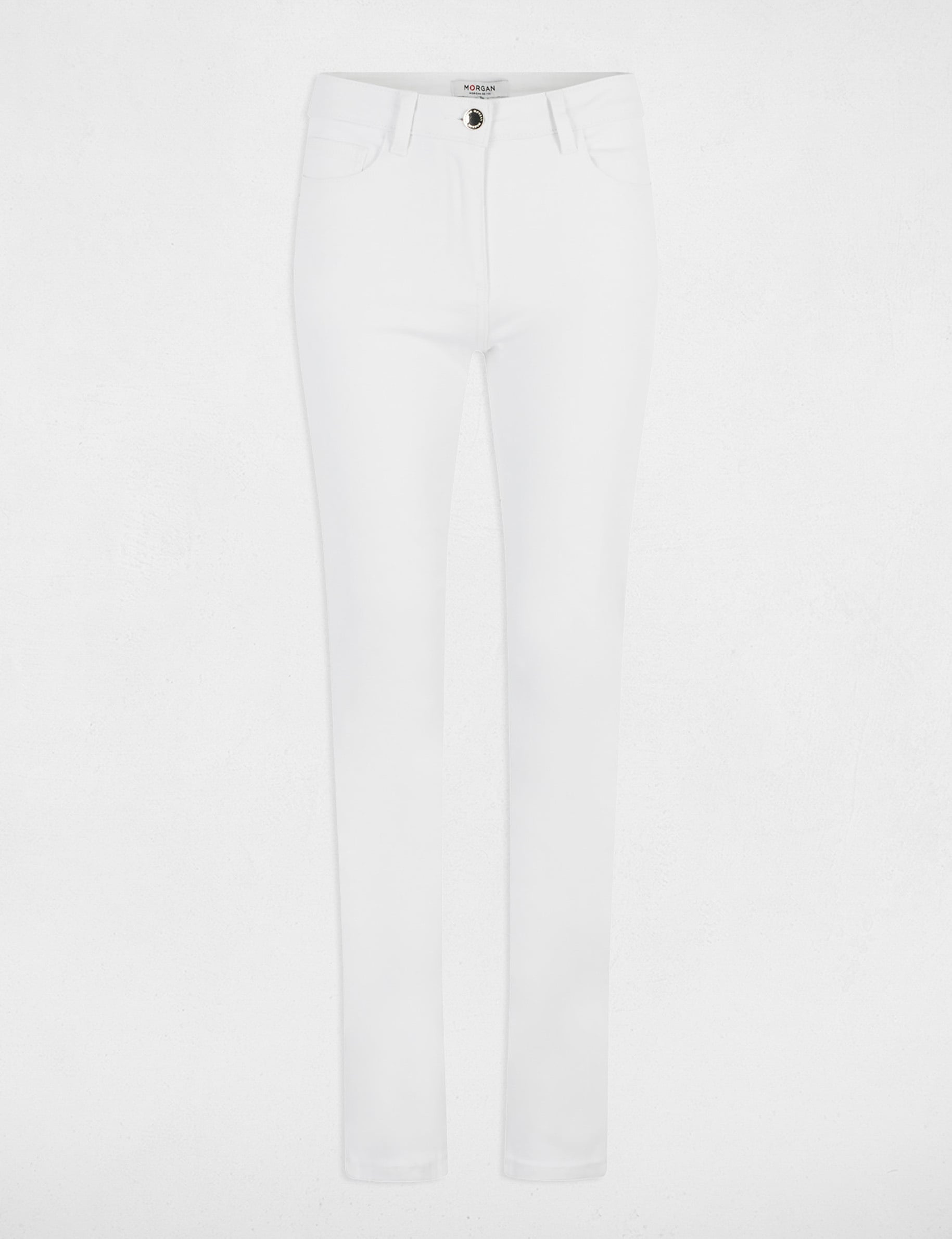 Pantal&oacute;n recto blanco mujer