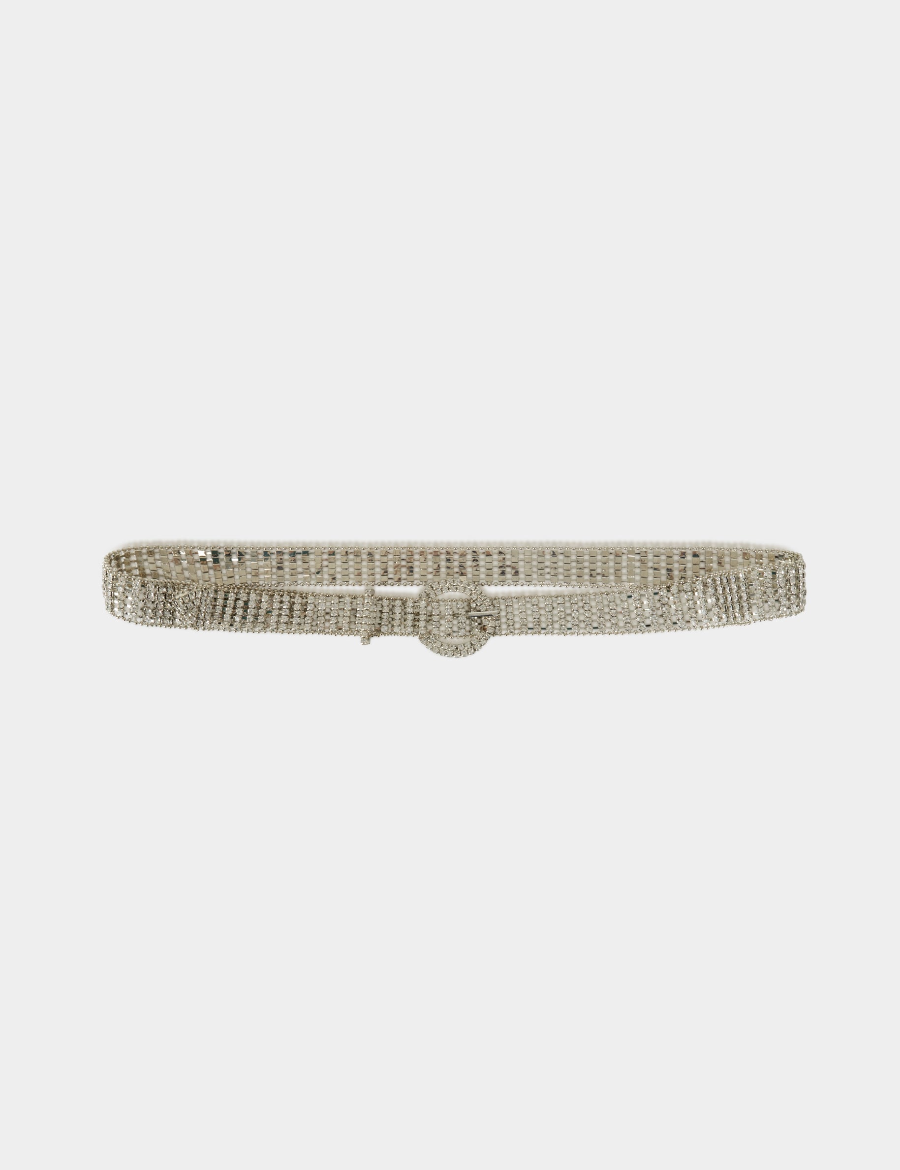 Cintur&oacute;n fino con strass couleur argent mujer