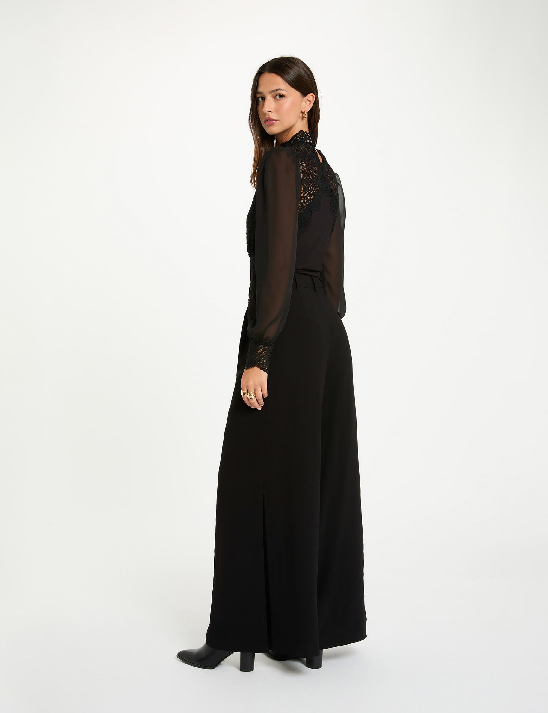 Body de encaje negro mujer