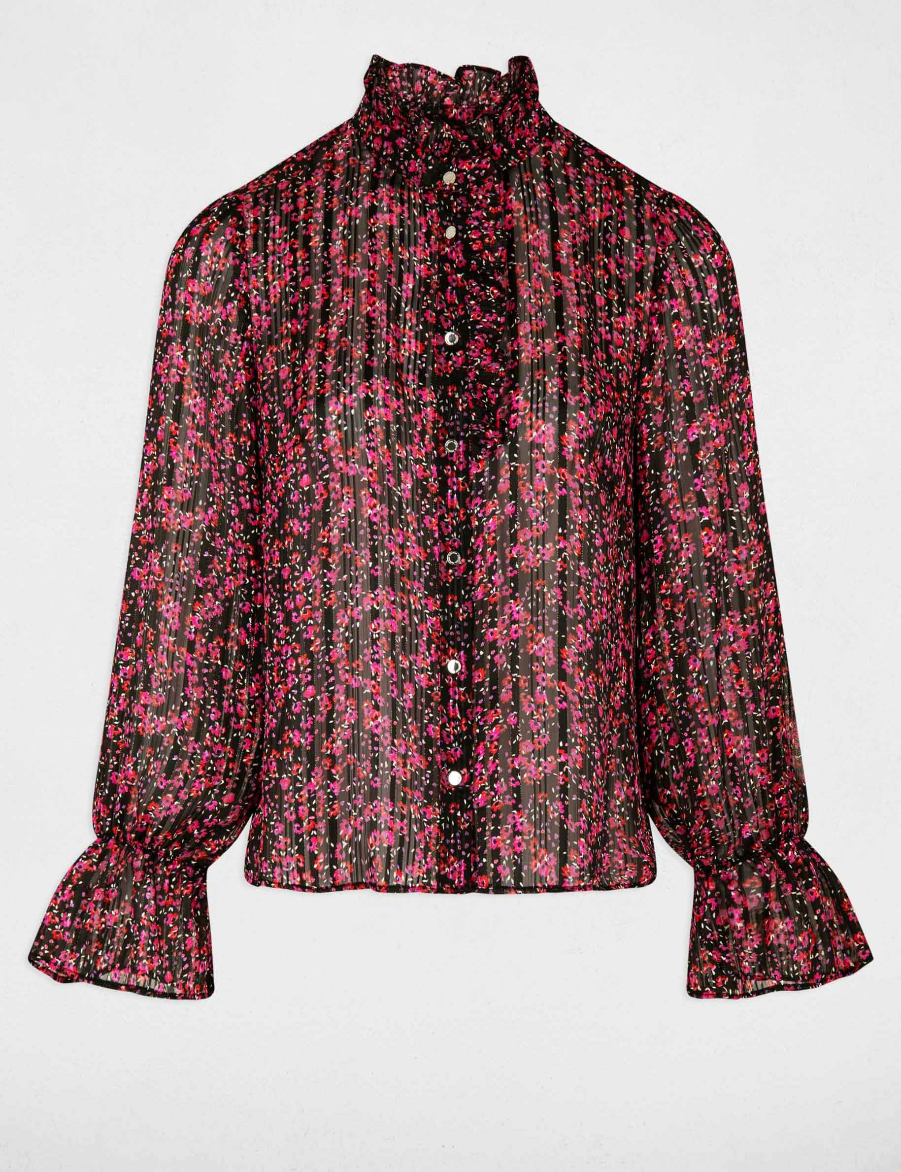 Camisa manga larga estampado floral multico mujer