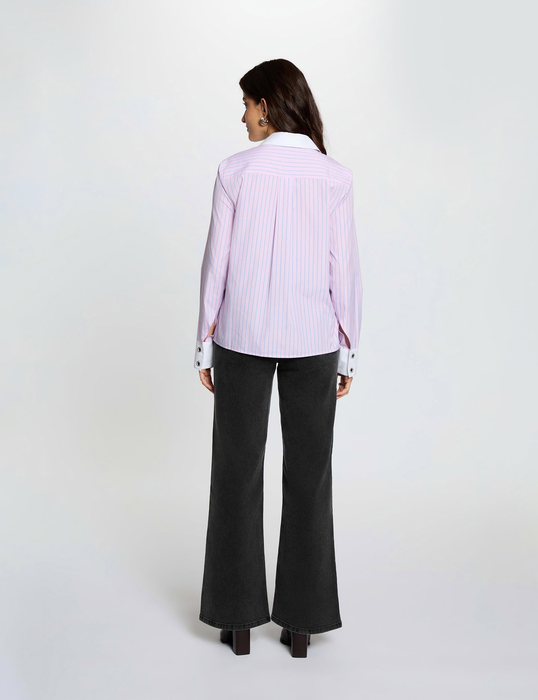 Vaqueros anchos de tiro alto denim negro mujer