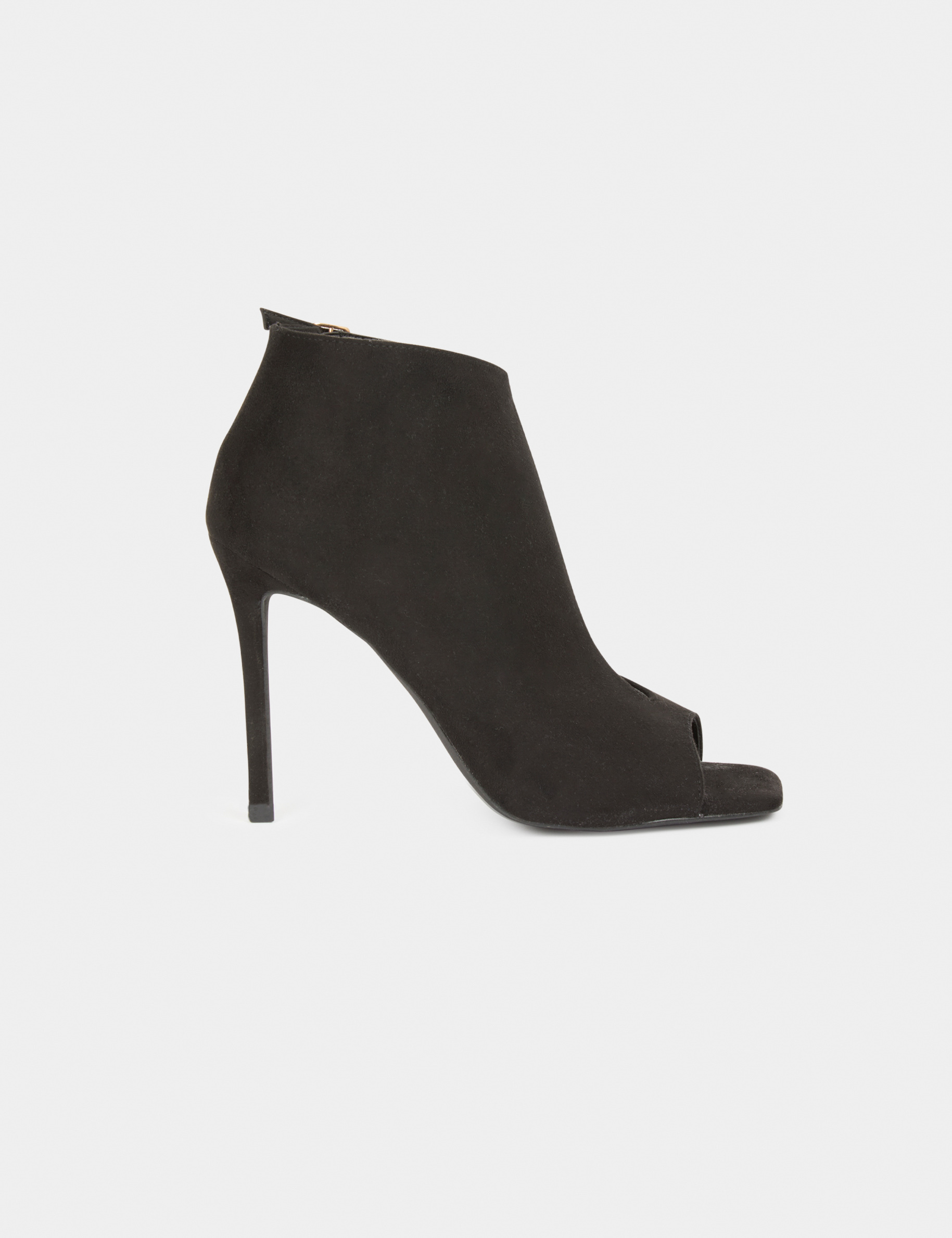 sandalias medias descubiertas de tacon negro mujer Sandalias medias descubiertas de tacón negro mujer
