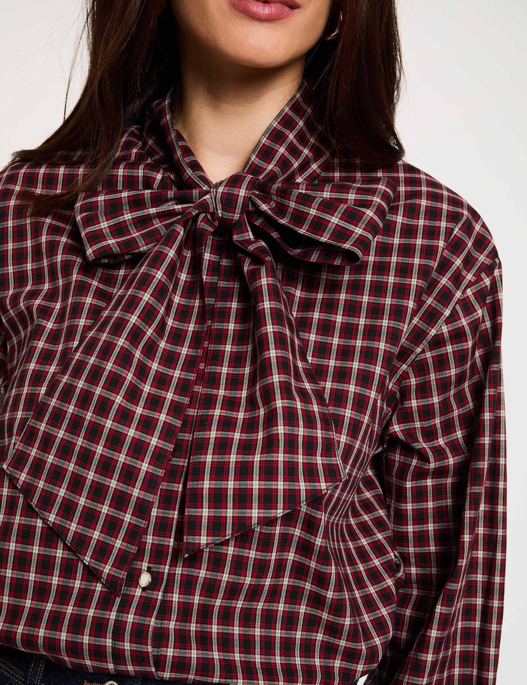 Blusa con cuello lazada multicolor mujer